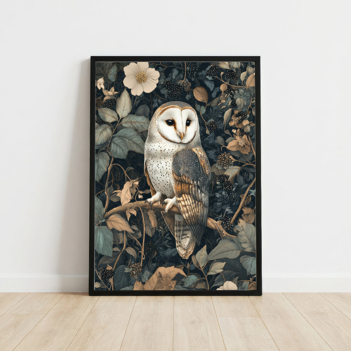 Barn Owl Botanical Art Print