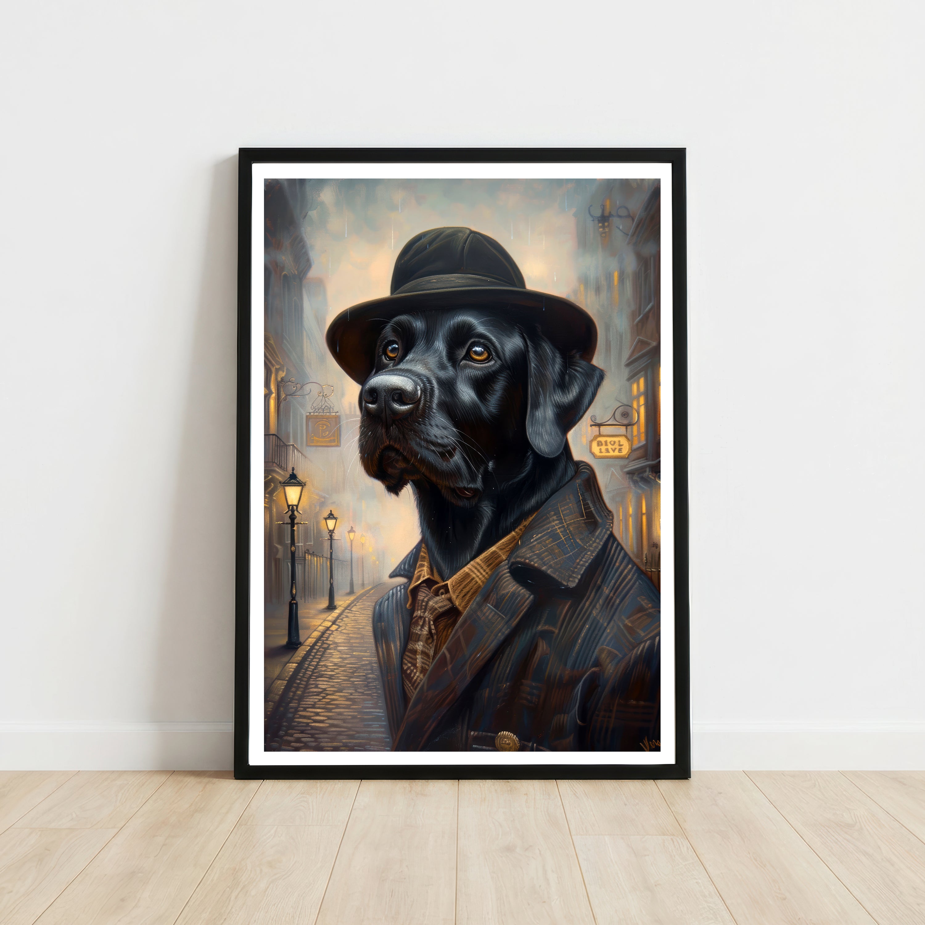 Noir Black Dog Art Print