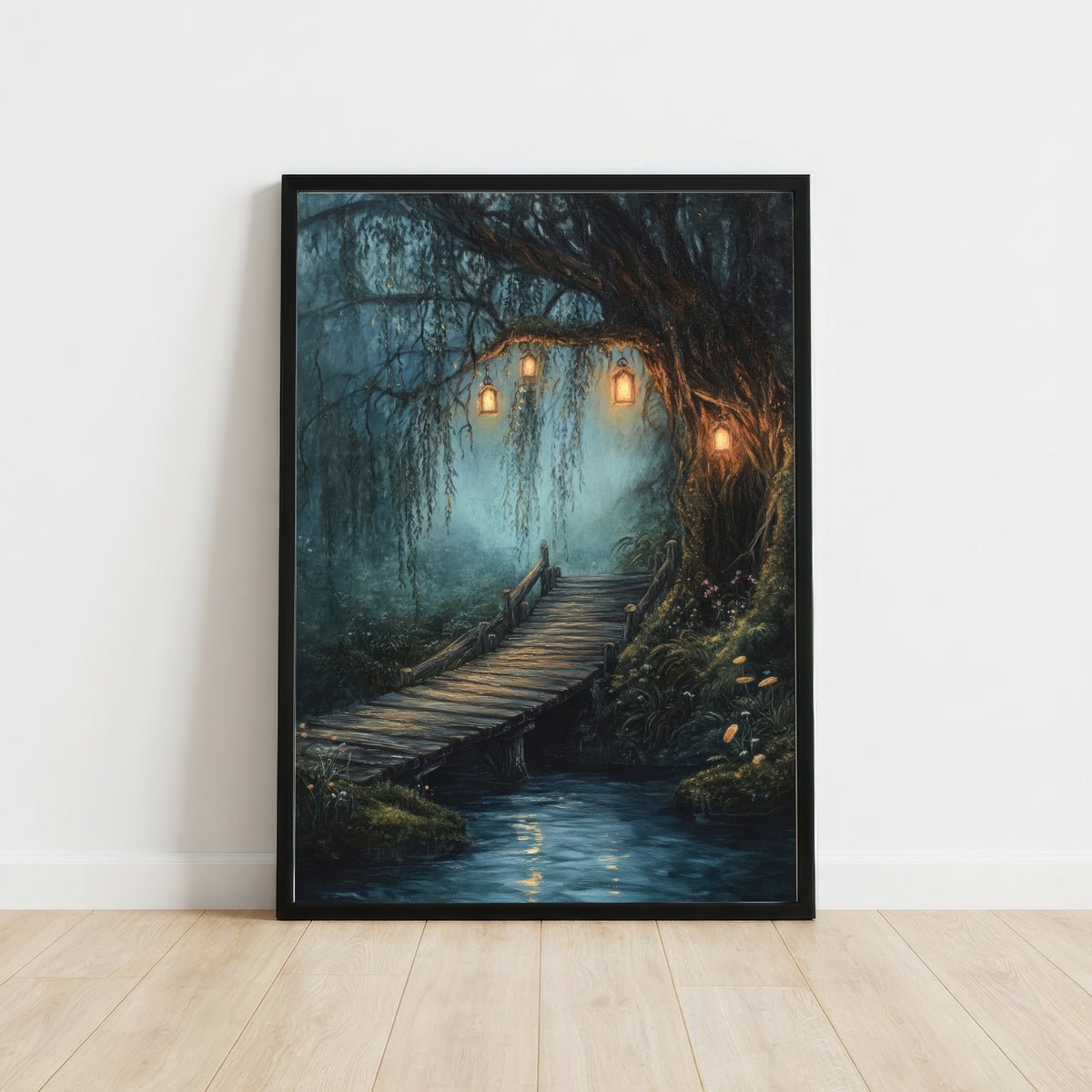 Enchanted Woodland Bridge Art Print