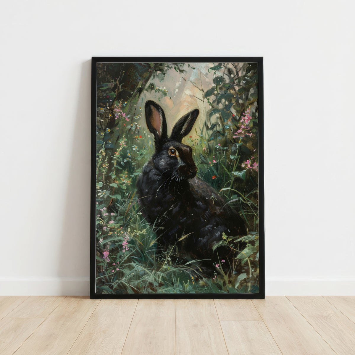 Black Rabbit Meadow Art Print