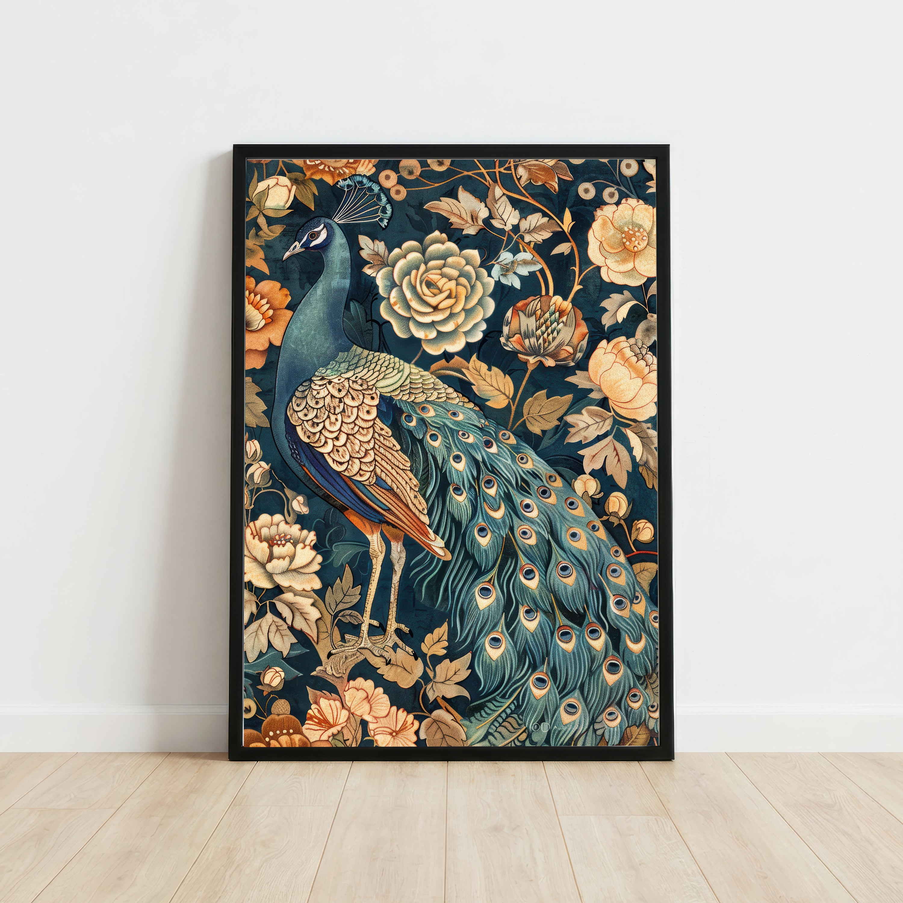 Peacock Floral Art Print