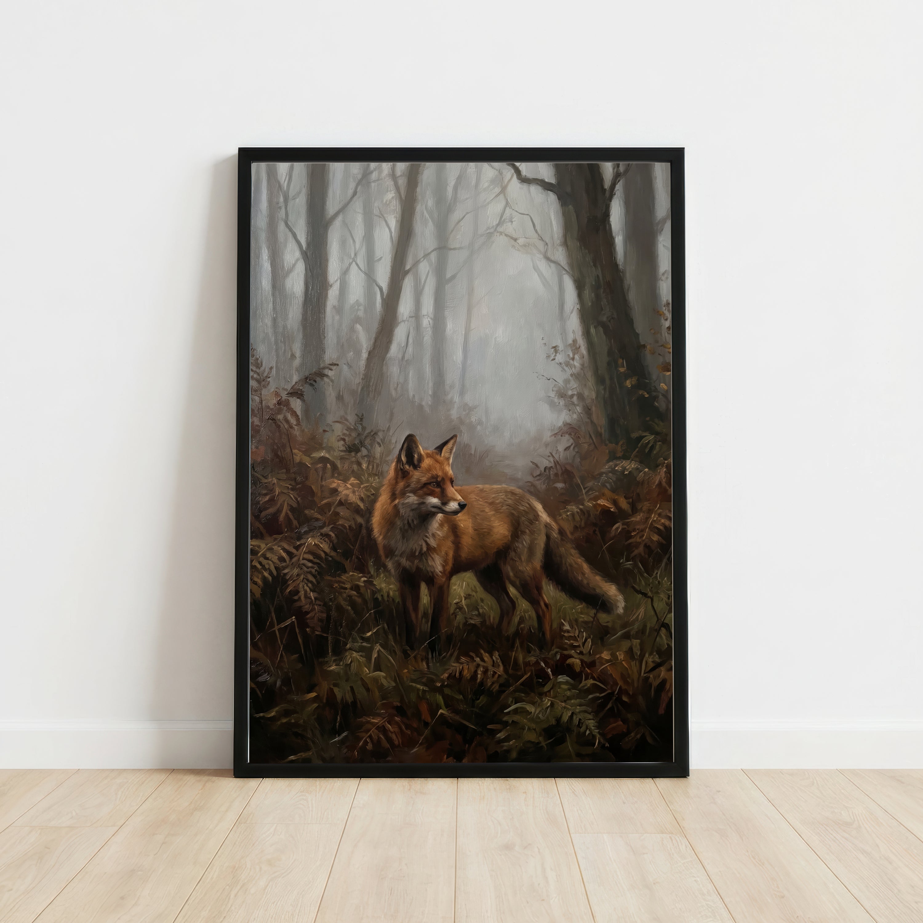 Misty Woodland Fox Art Print