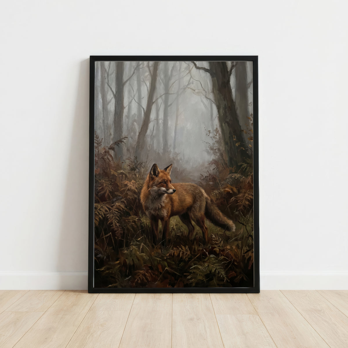 Misty Woodland Fox Art Print