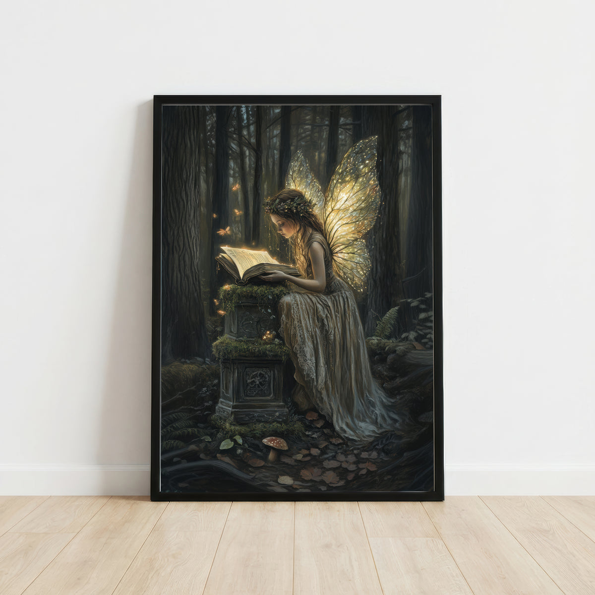 Fairy Reading in Enchanted Forest Art Print