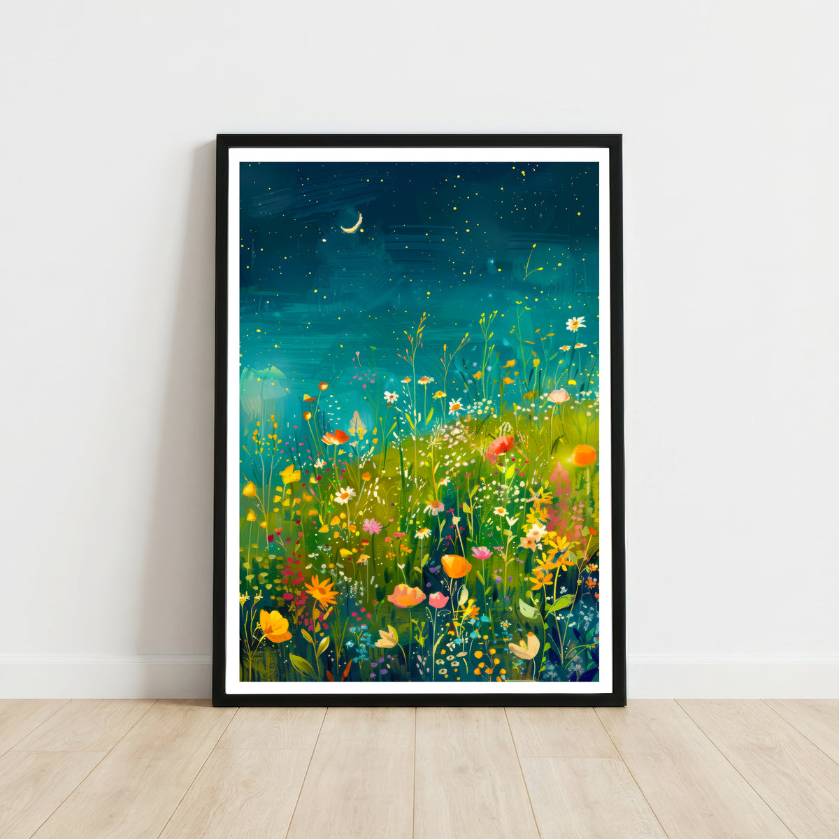 Starry Wildflower Meadow Art Print