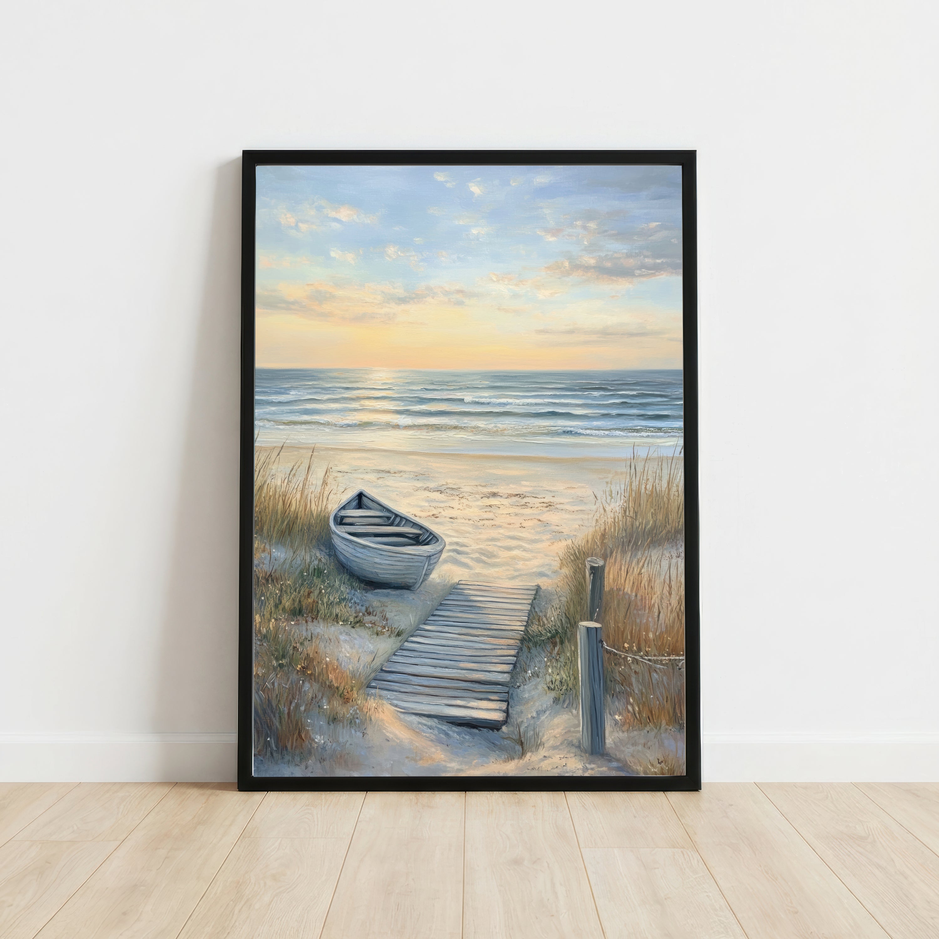 Beach Rowboat Seascape Art Print