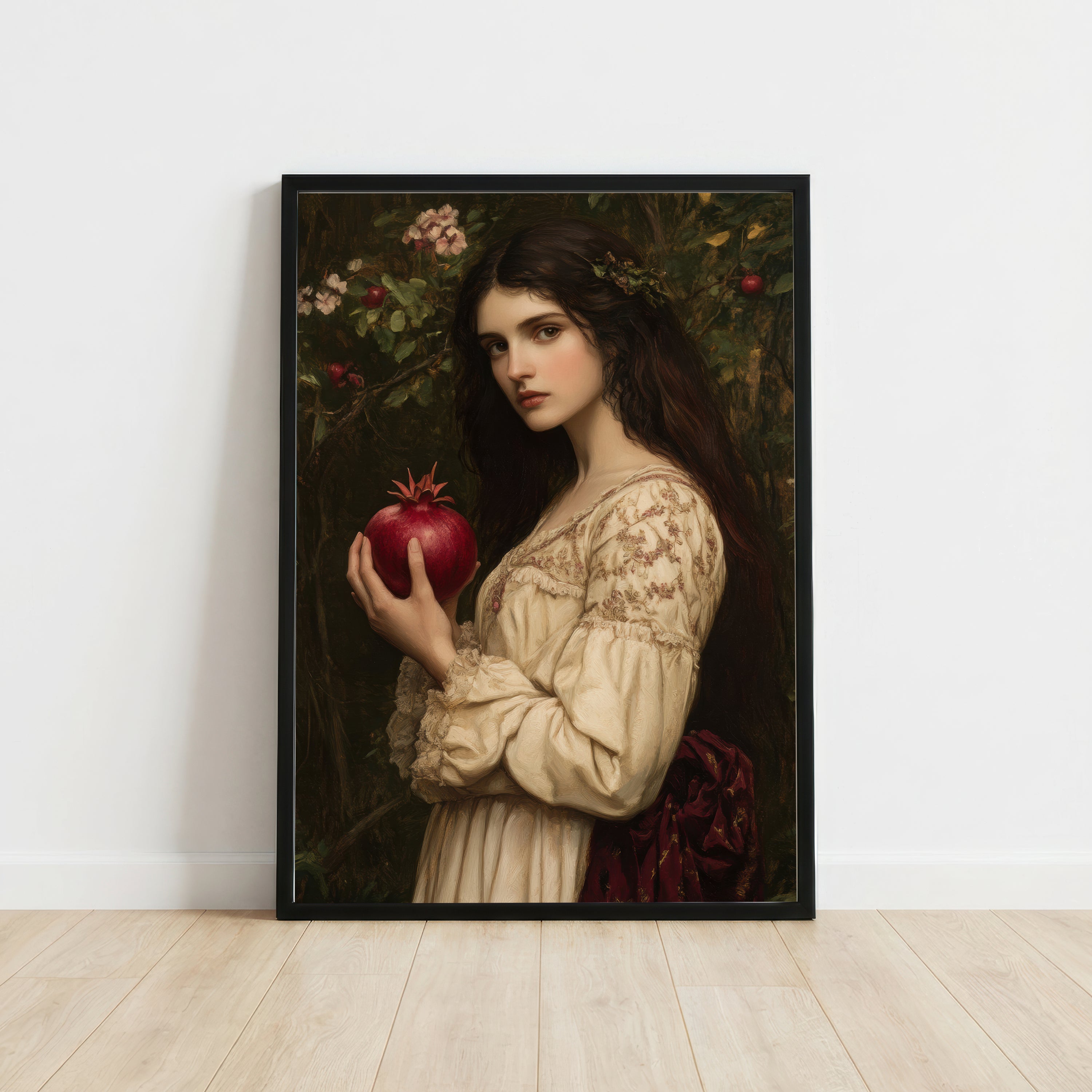 Pre-Raphaelite Woman with Pomegranate Art Print