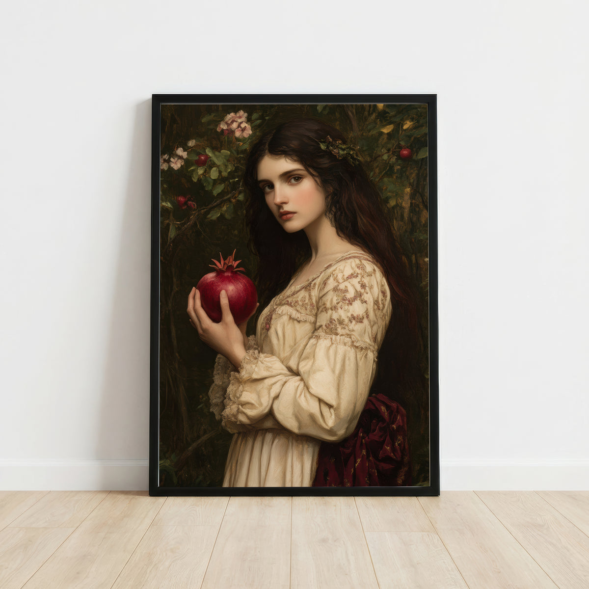 Pre-Raphaelite Woman with Pomegranate Art Print