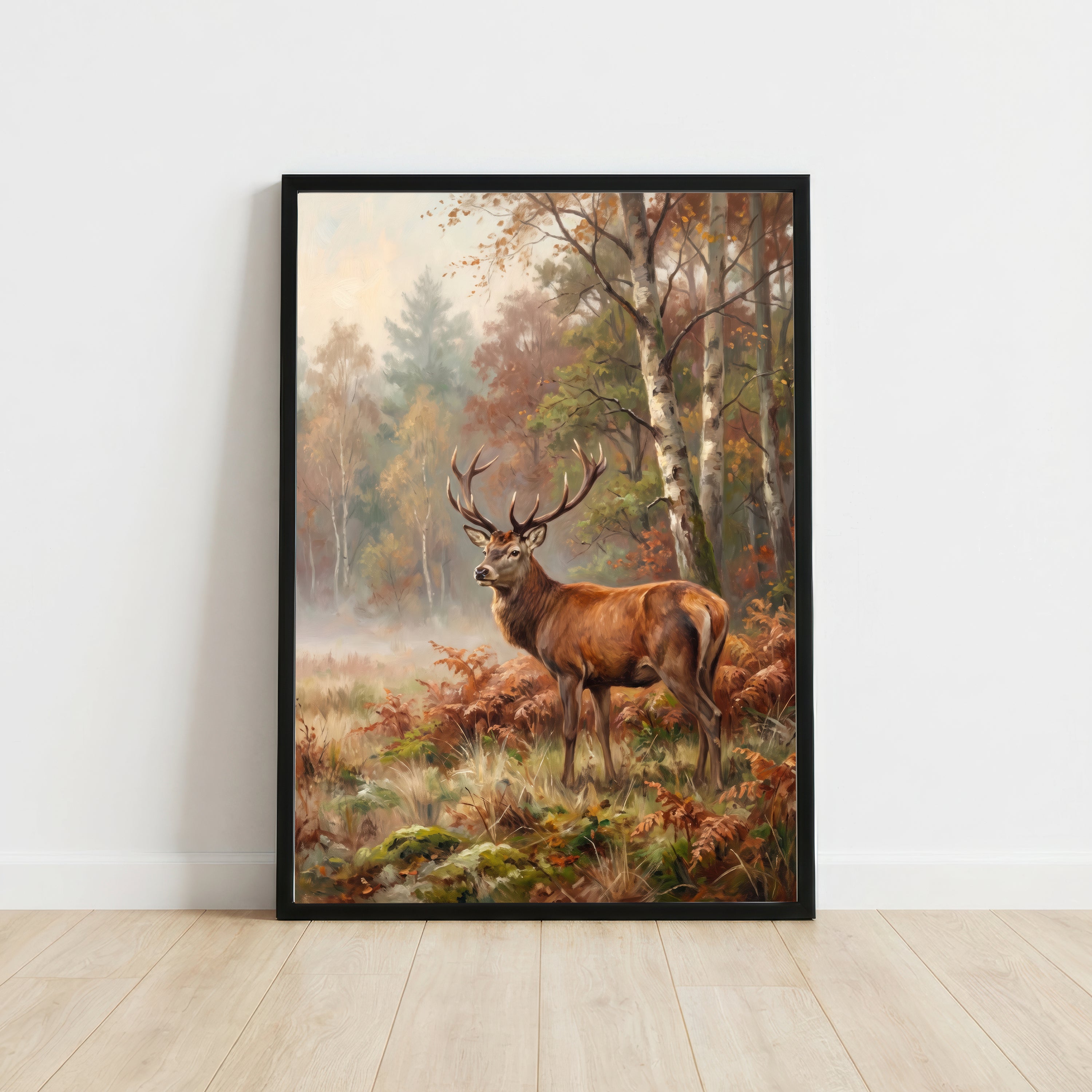Autumn Stag Woodland Art Print