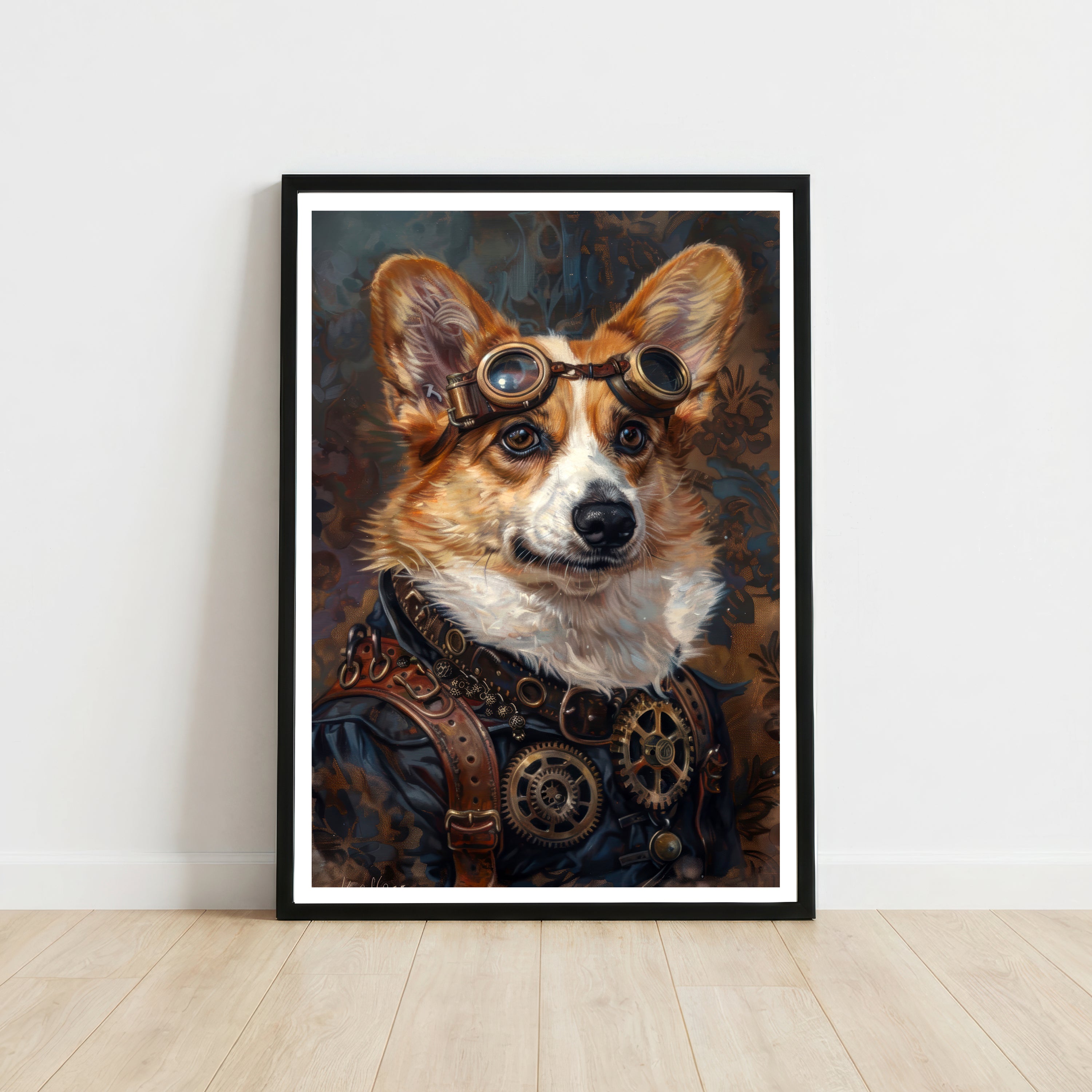 Steampunk Dog Portrait Art Print