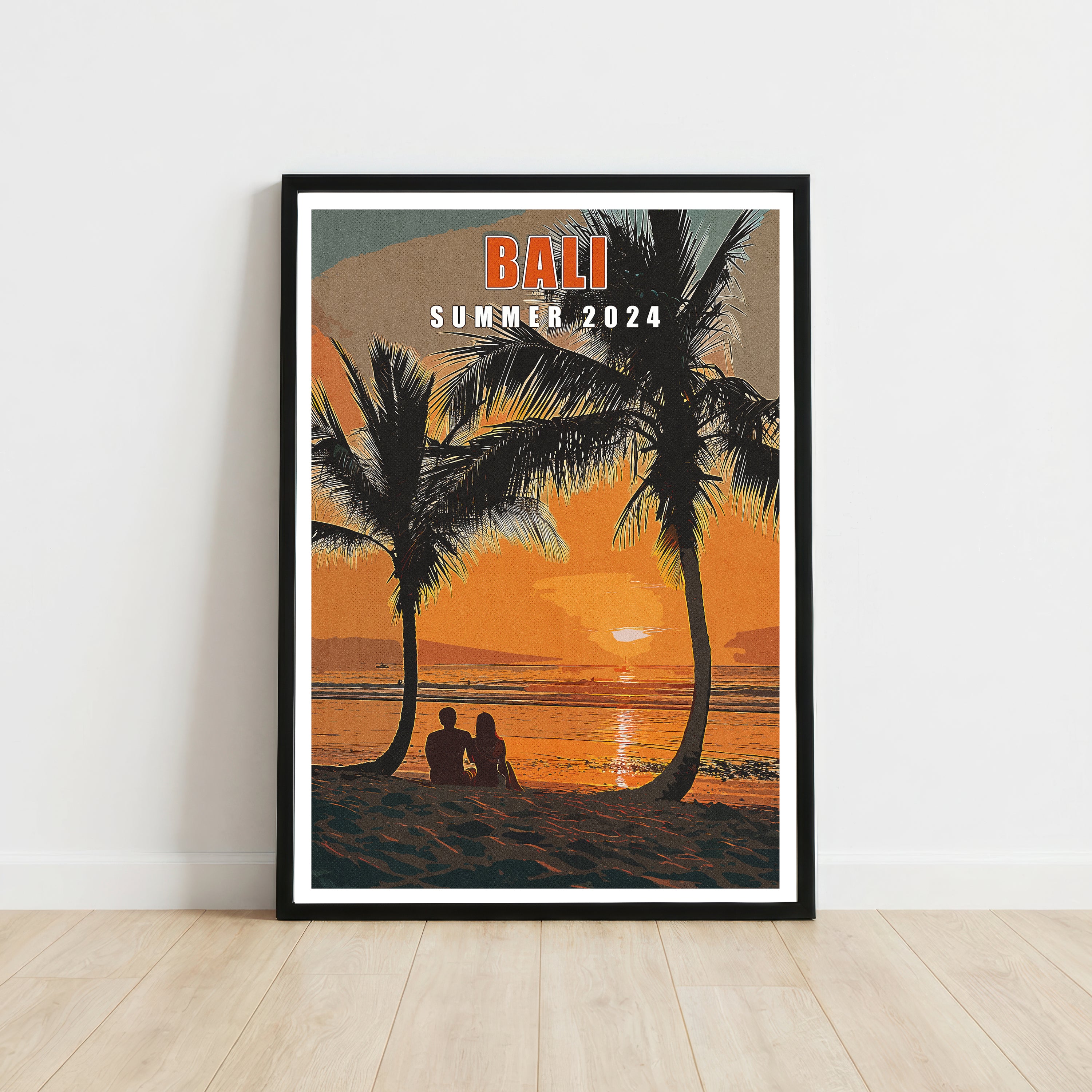 Bali Sunset Palm Tree Art Print