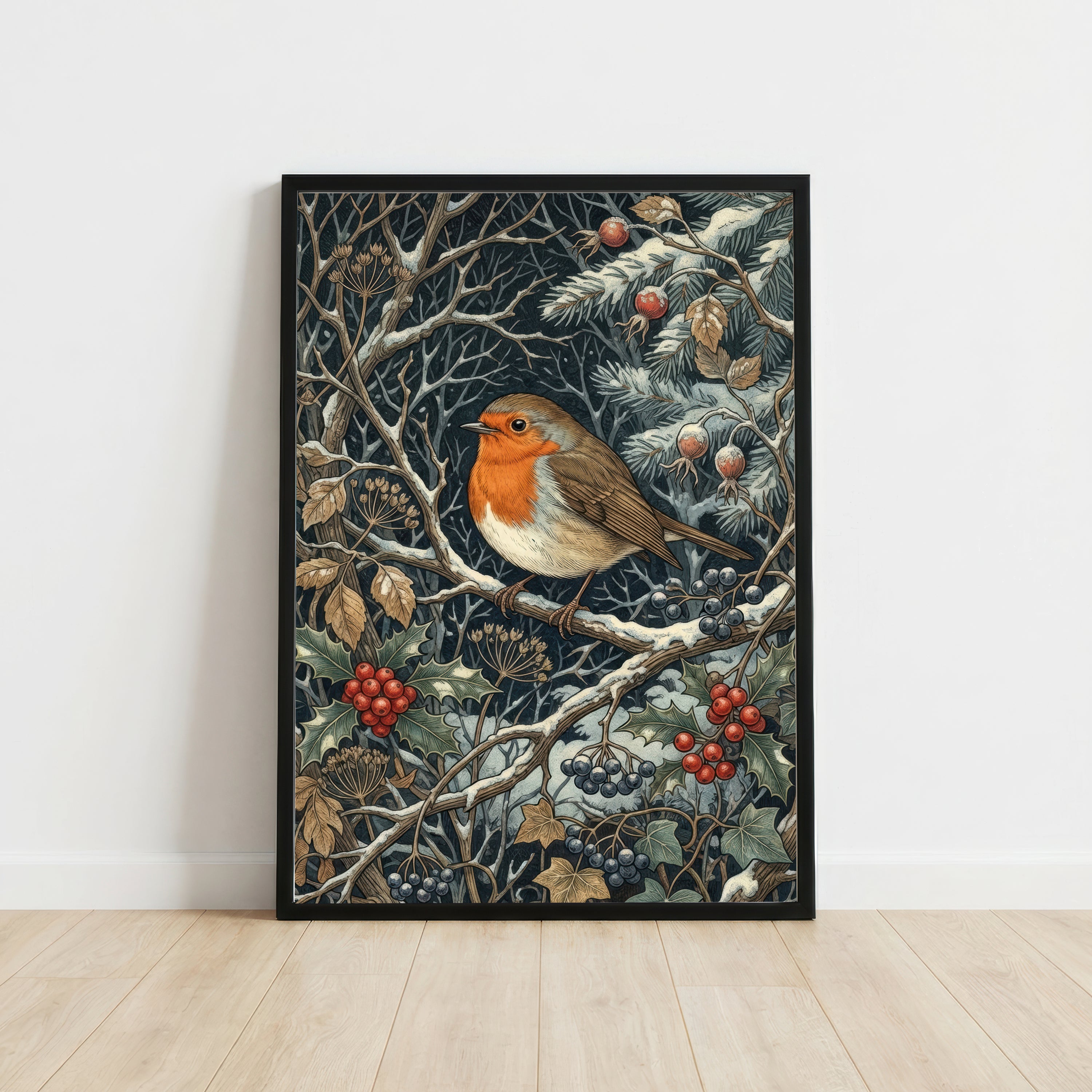 Robin Botanical Art Print