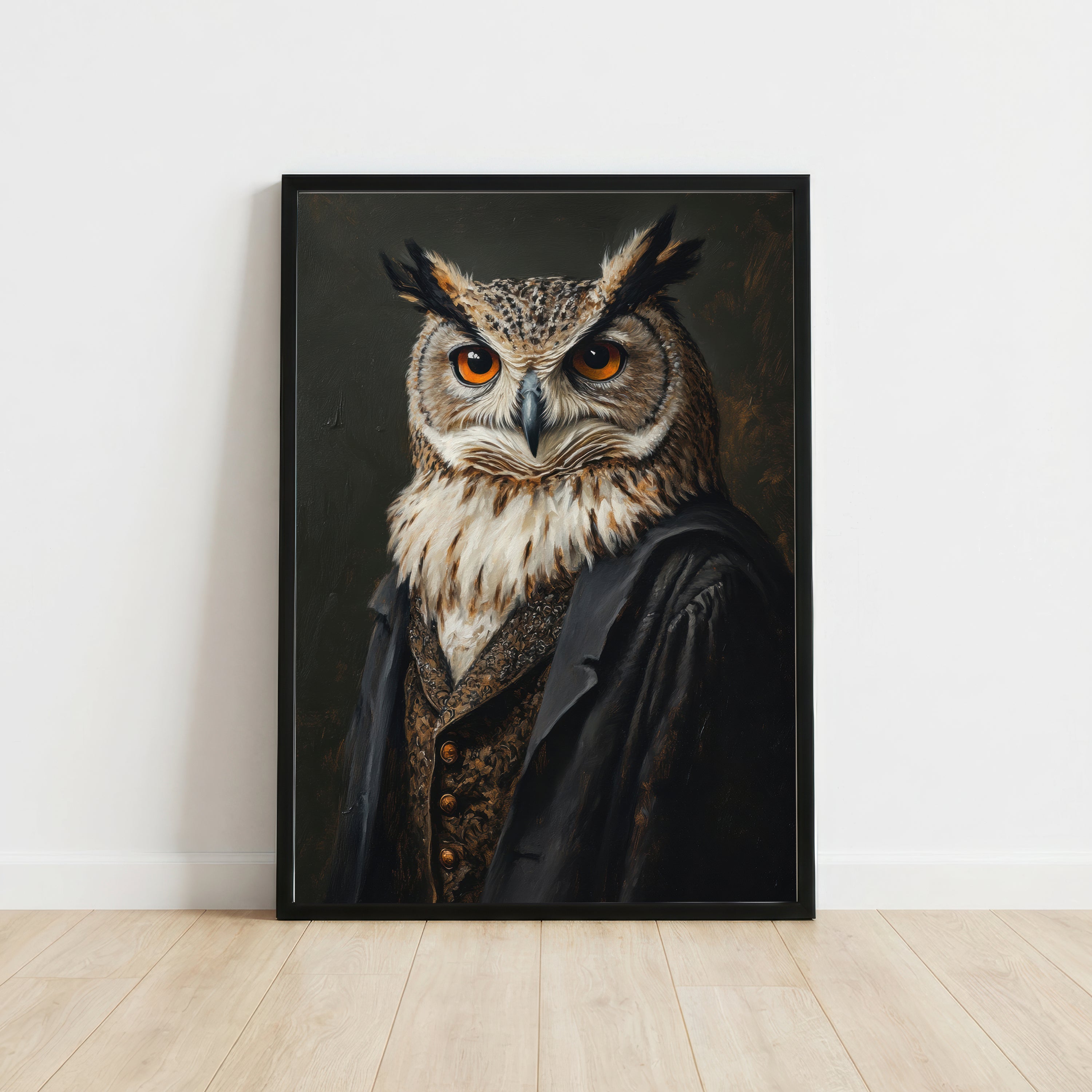 Gothic Owl Dark Academia Art Print