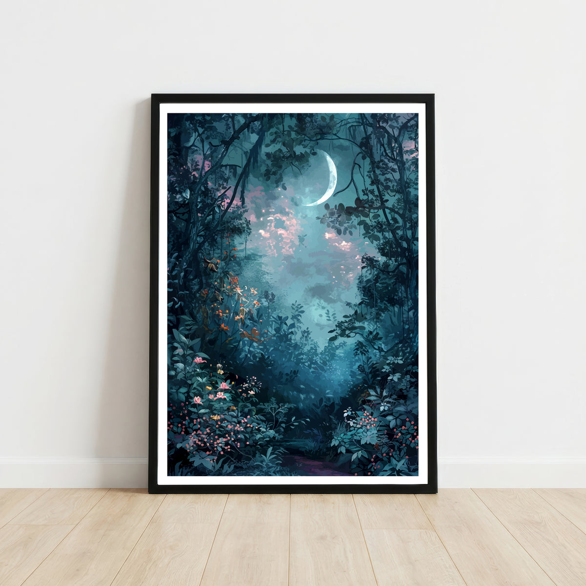 Moonlit Woodland Art Print