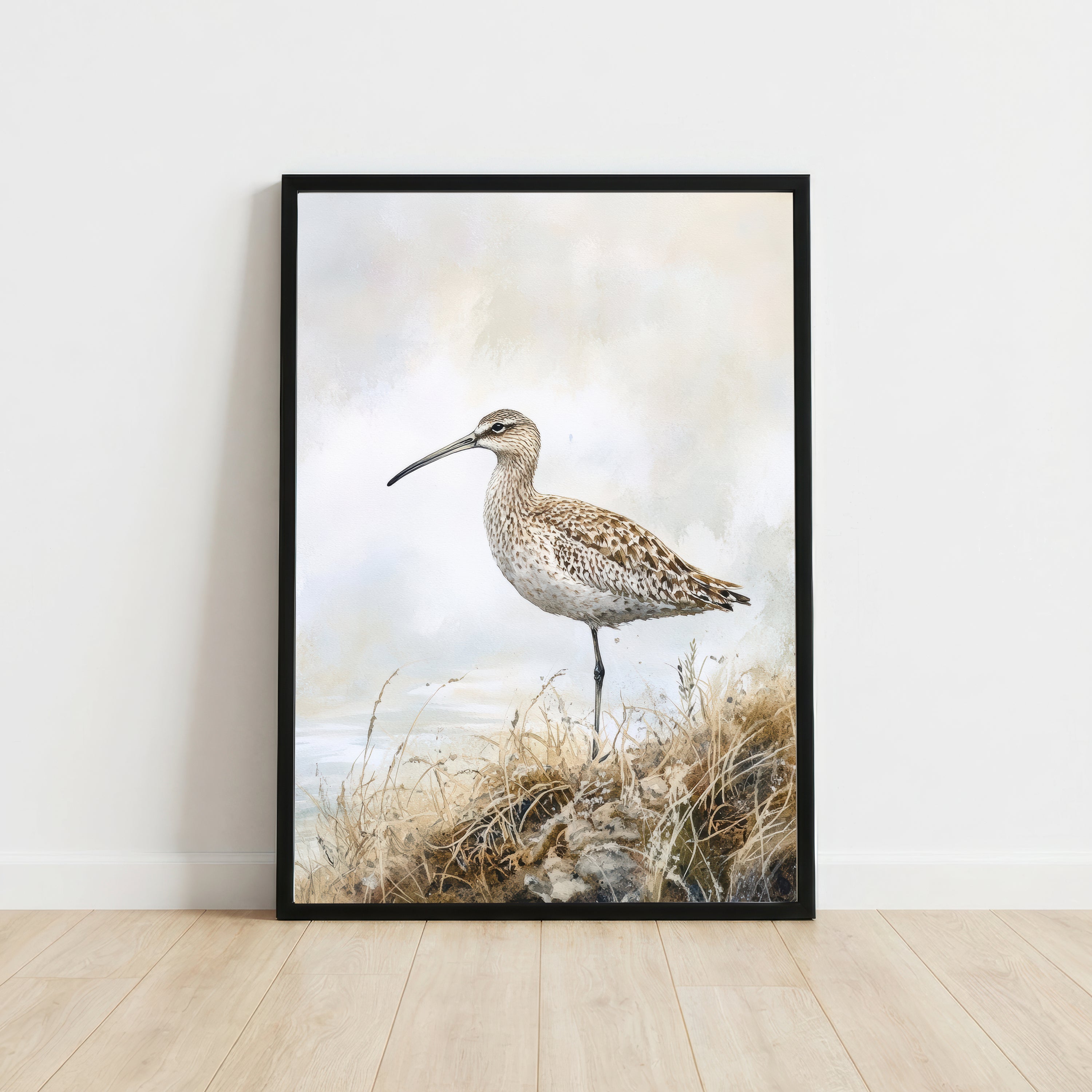 Curlew Coastal Watercolour Art Print