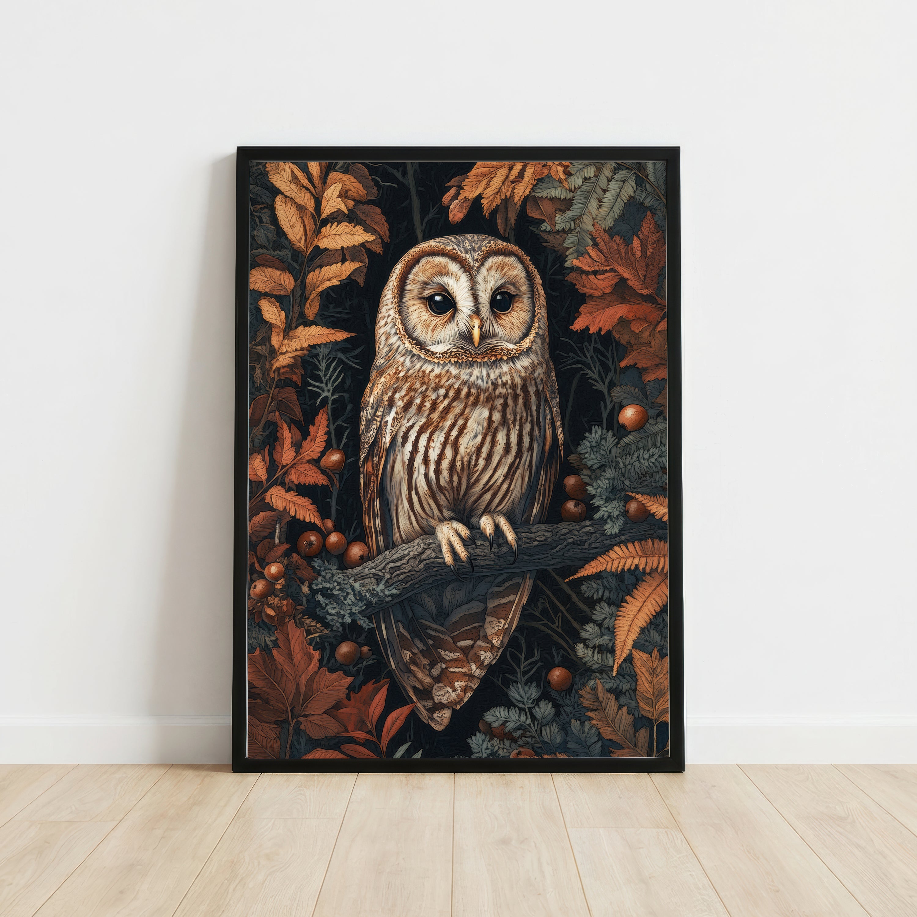 Barn Owl Autumn Forest Art Print