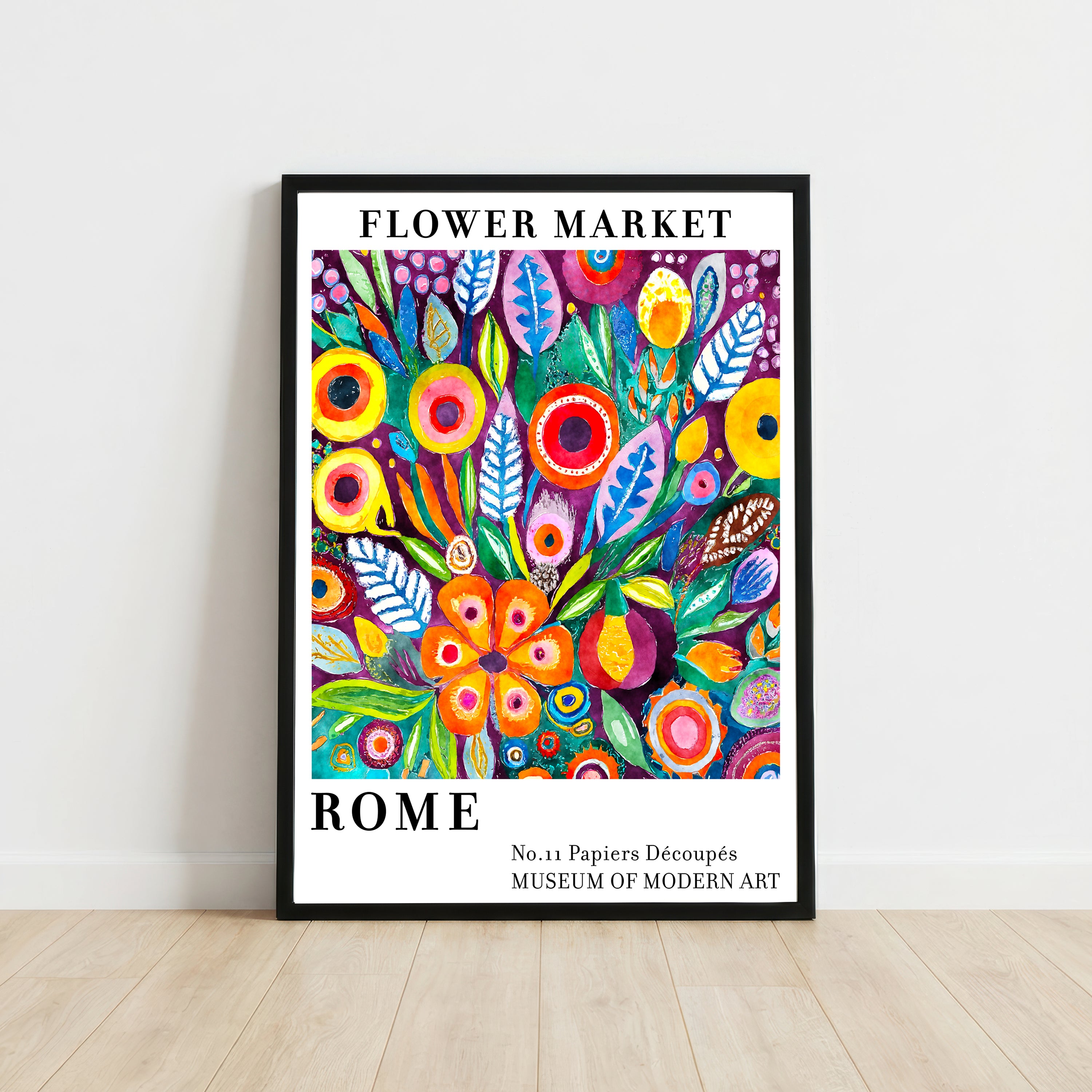 Colorful Flower Market Collage Art Print