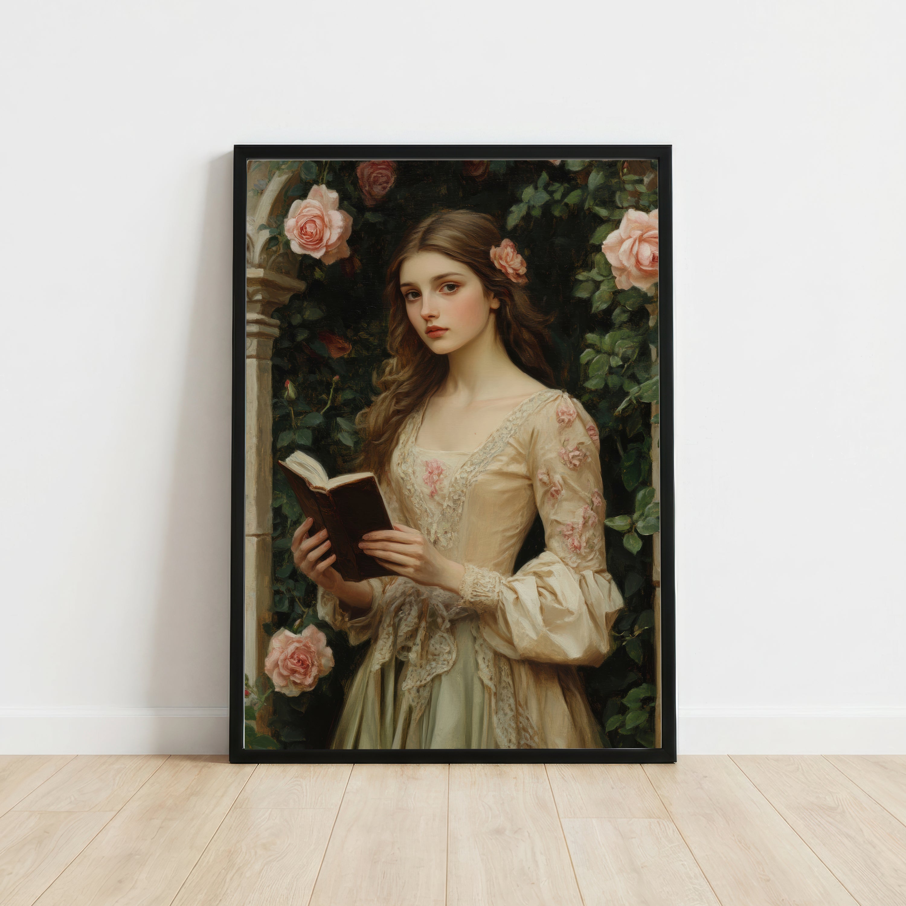 Romantic Woman Reading Art Print