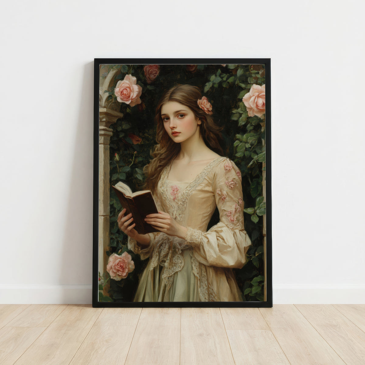 Romantic Woman Reading Art Print