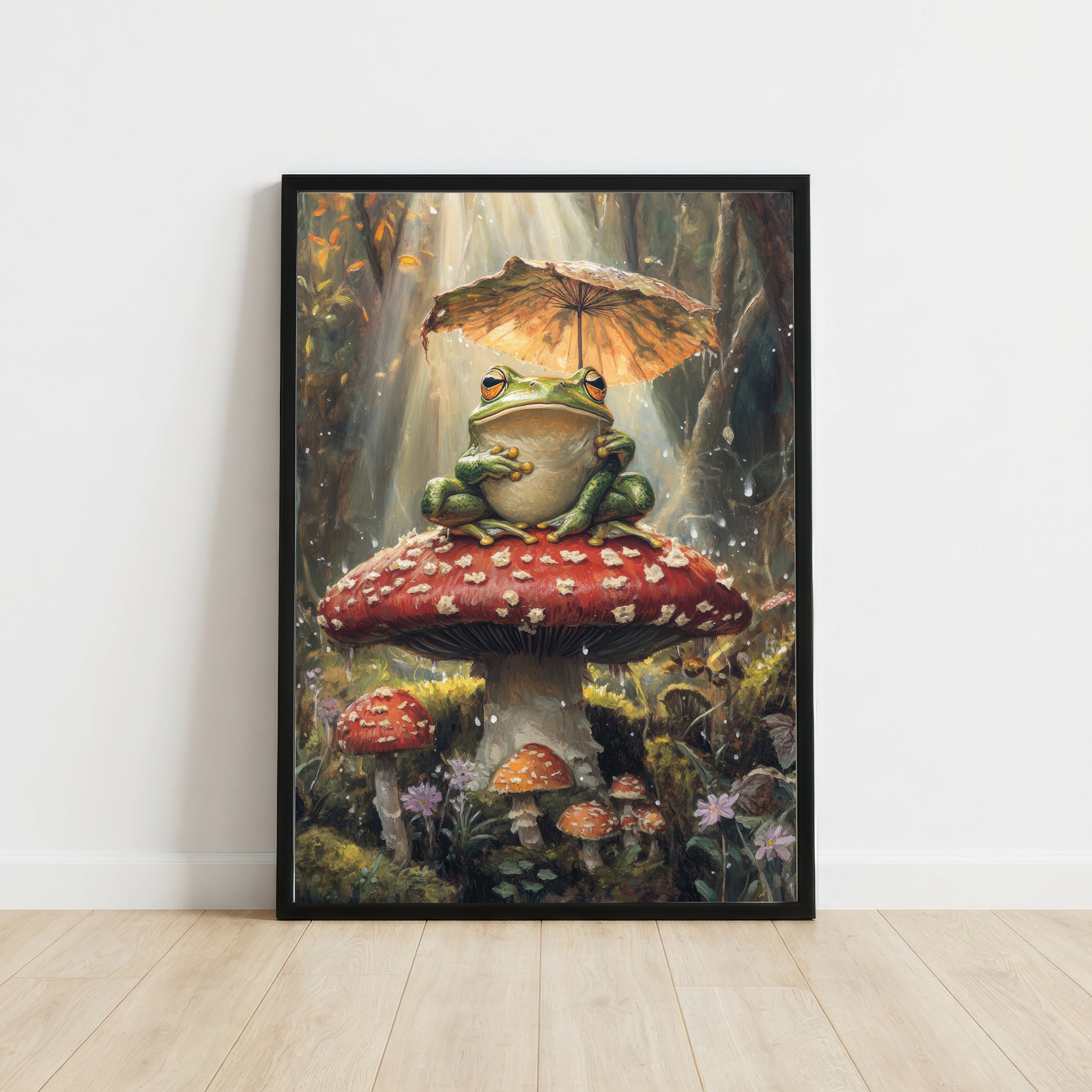Whimsical Frog Mushroom Art Print