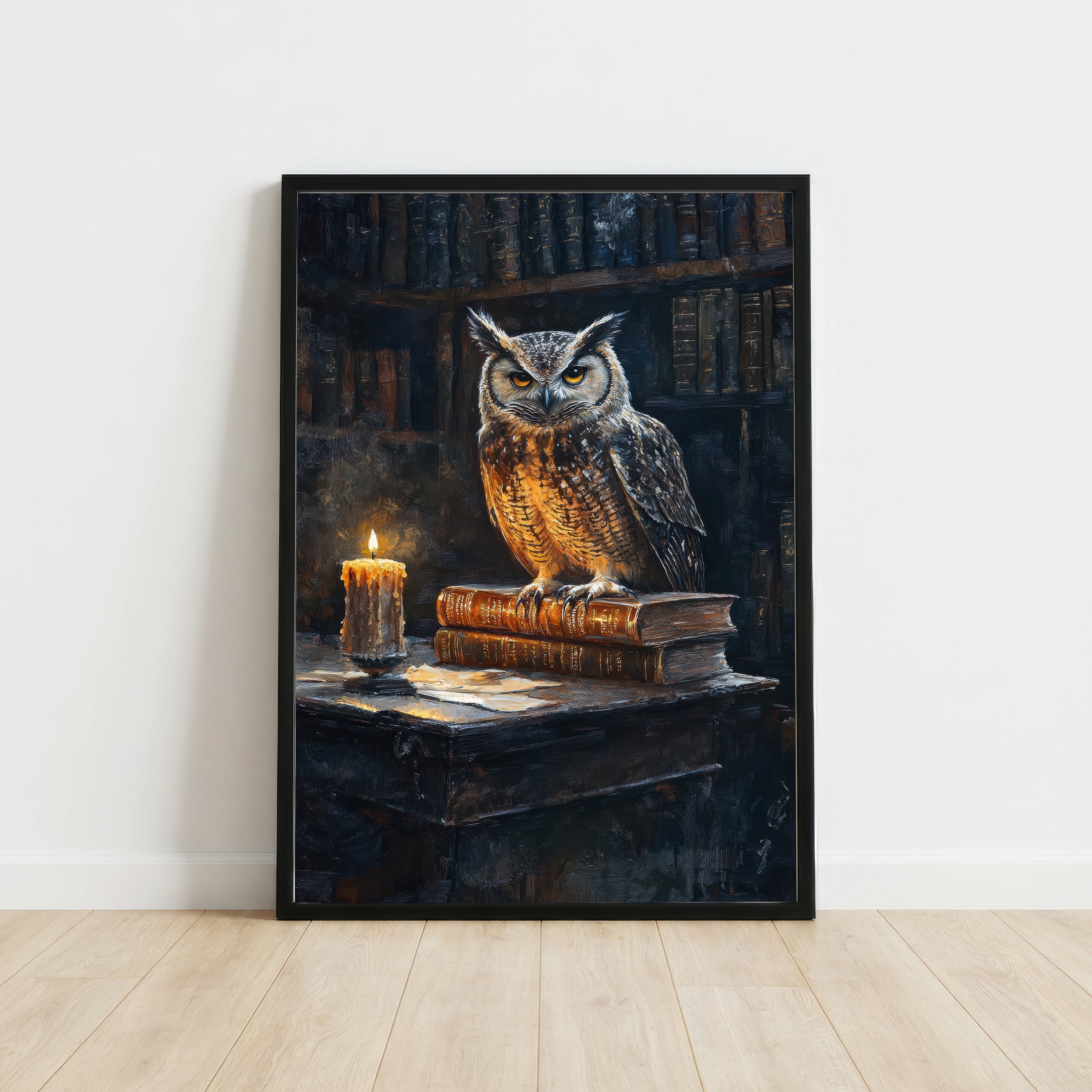 Dark Academia Owl Art Print