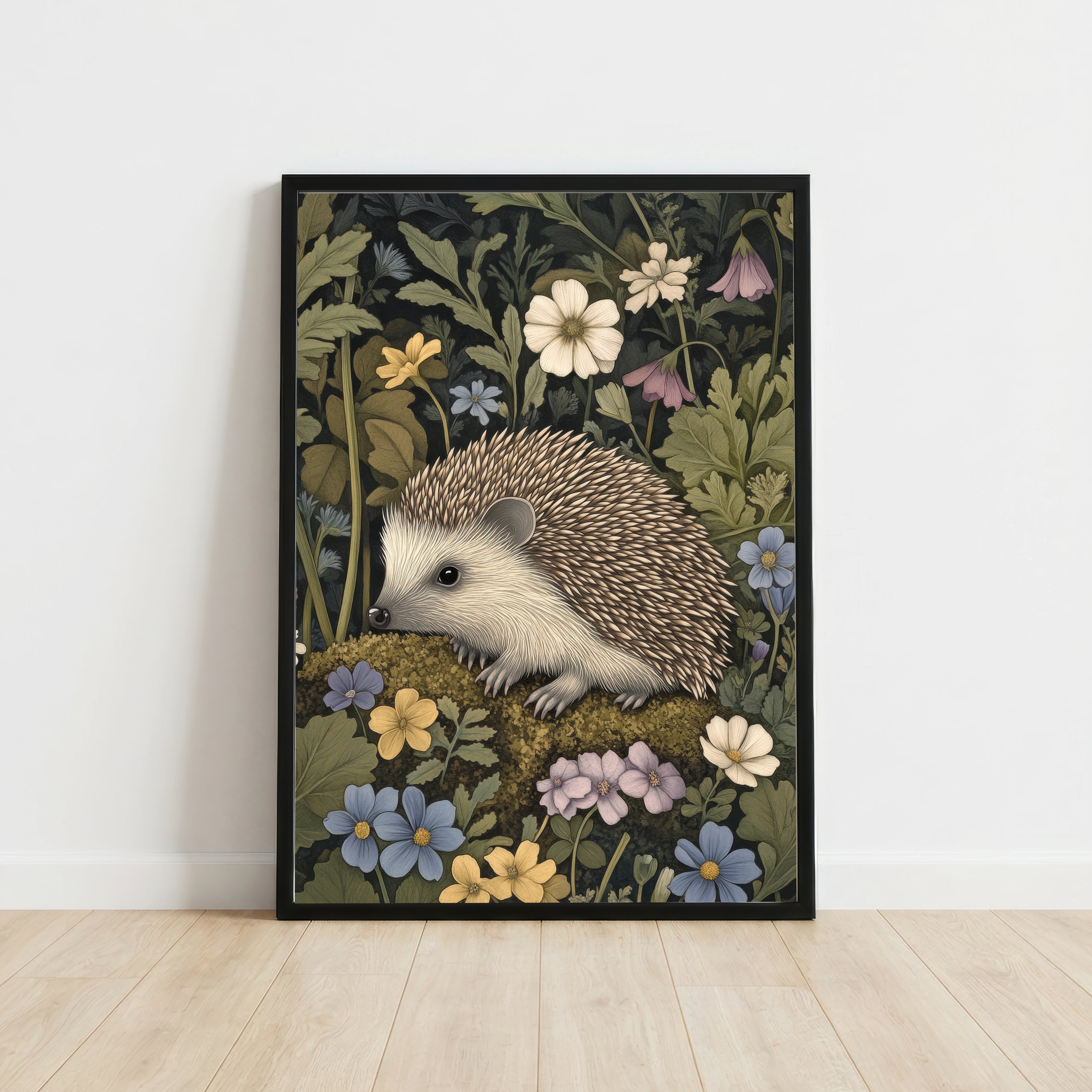 Hedgehog Botanical Art Print