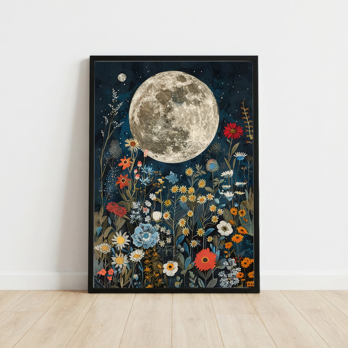 Moonlit Wildflower Garden Art Print