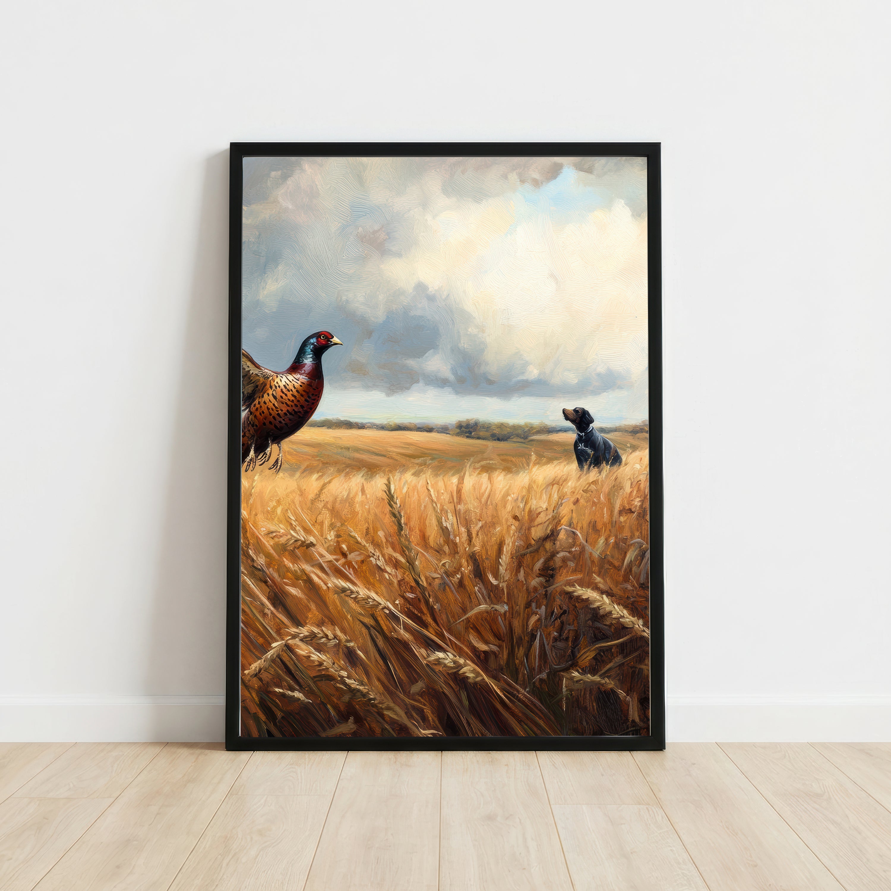 Flying Pheasant Countryside Art Print