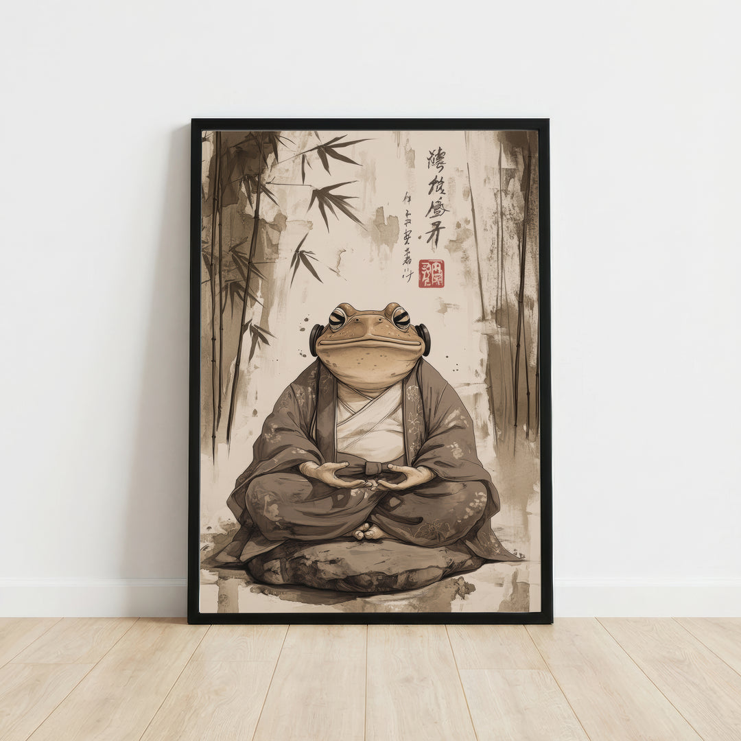 Zen Frog Japanese Inspired Art Print