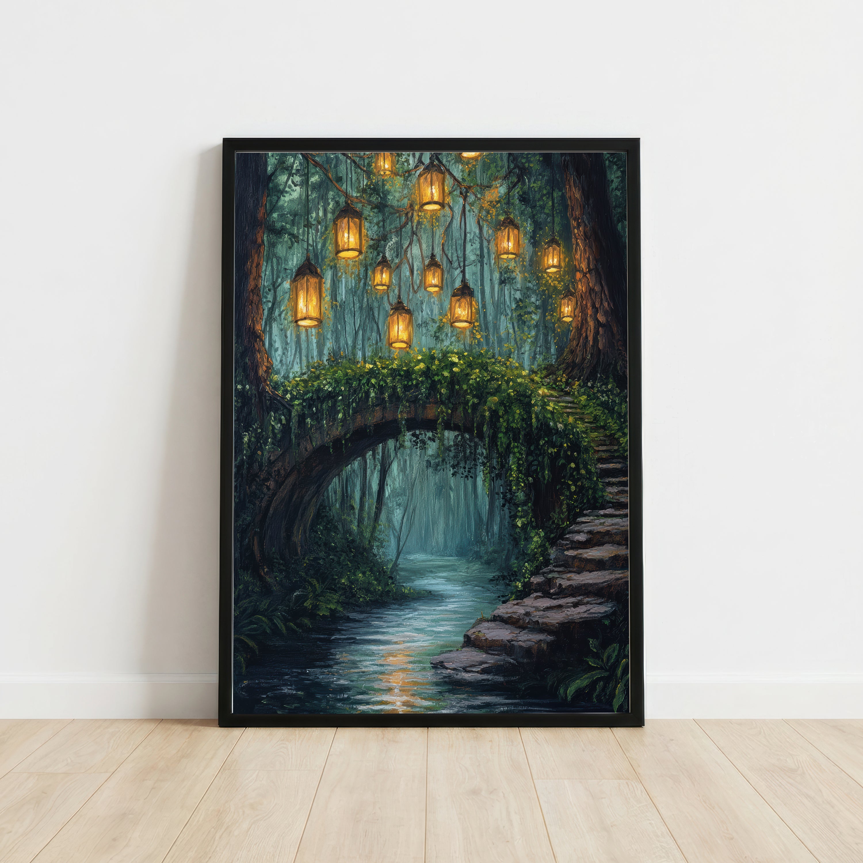 Enchanted Forest Lantern Art Print