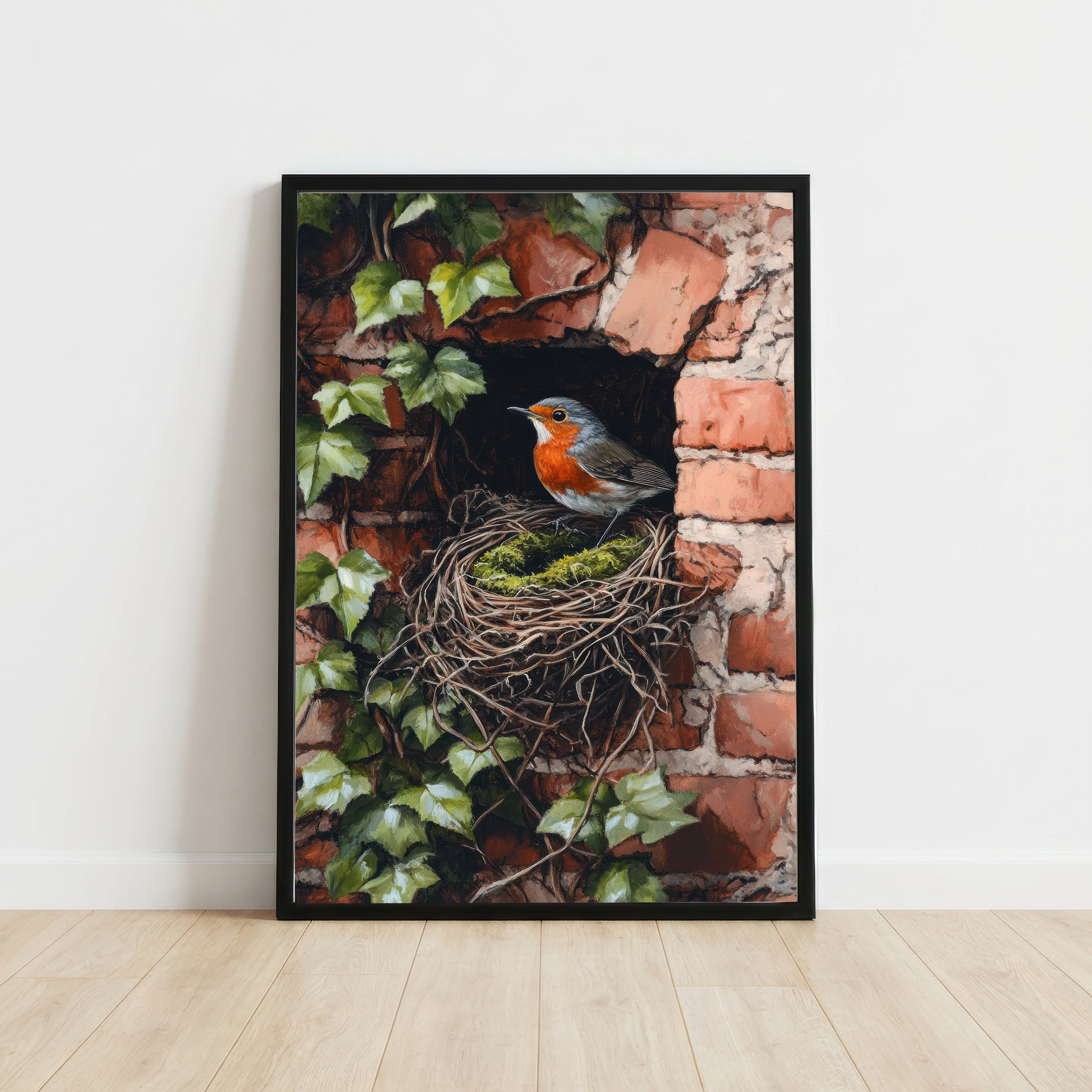 Robin Nest Botanical Art Print