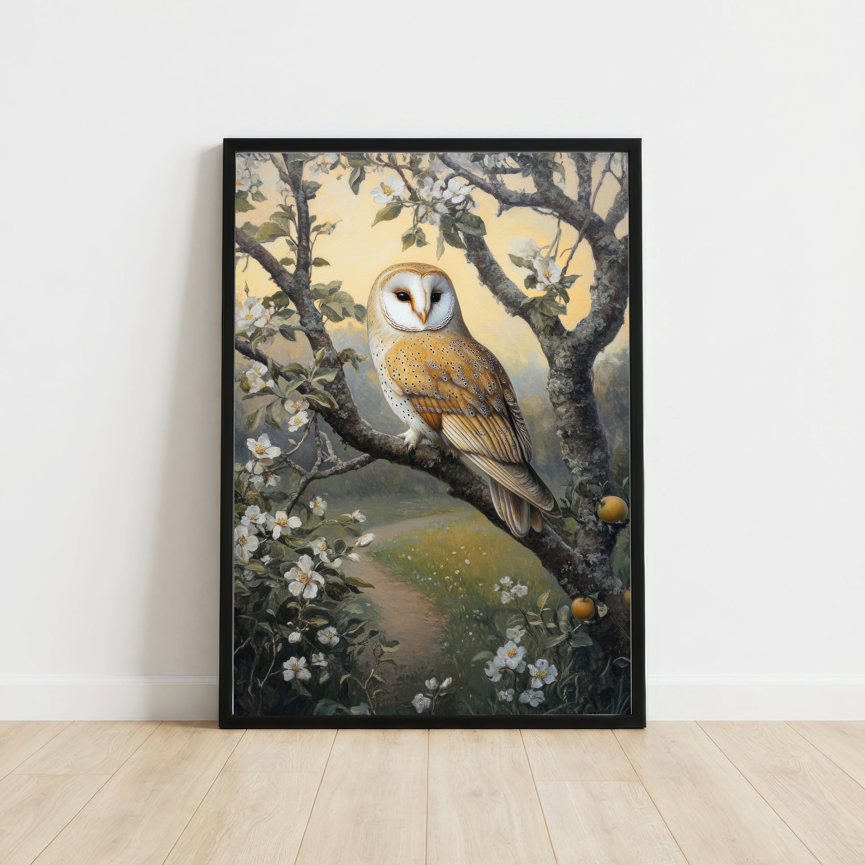 Barn Owl Blossom Art Print