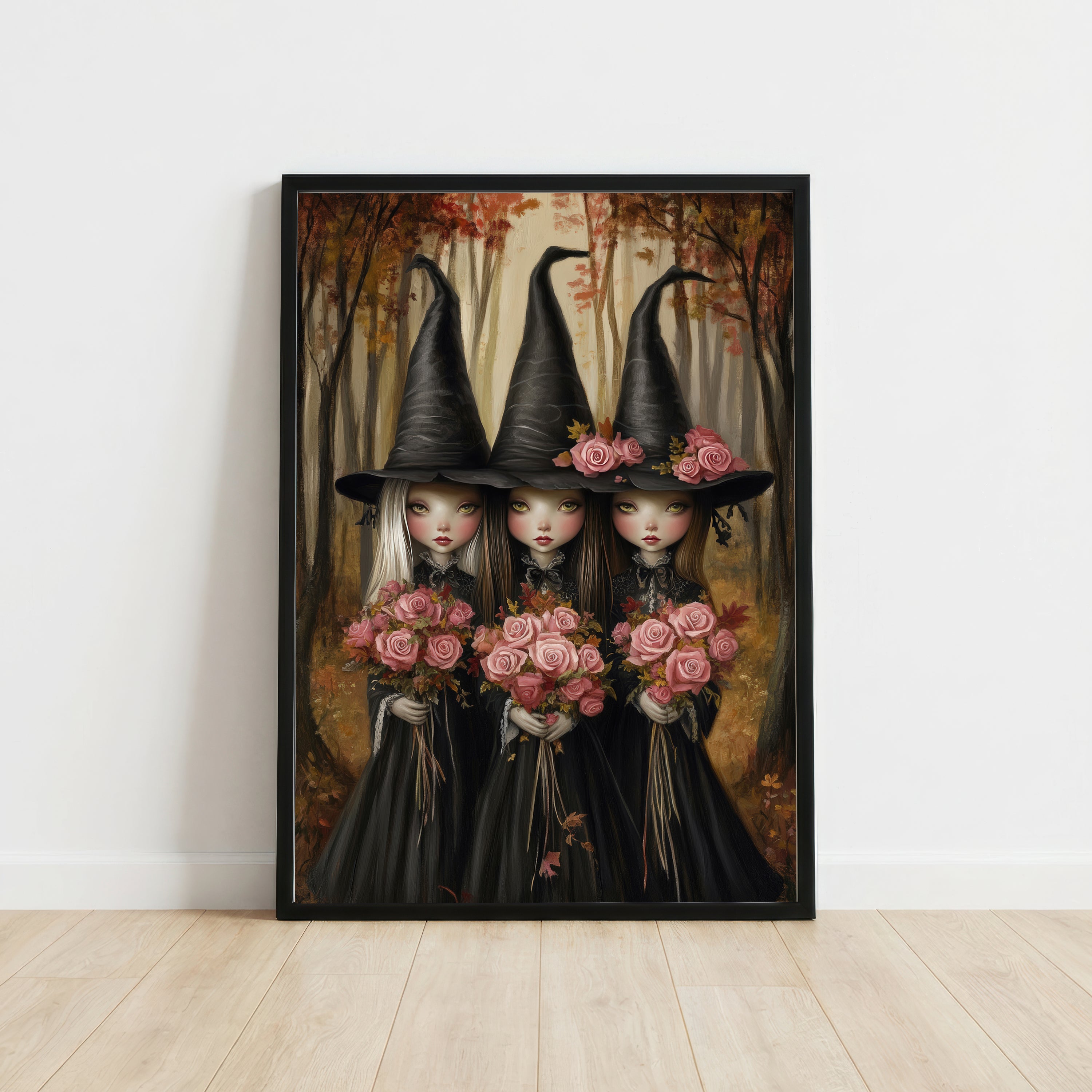 Three Witch Sisters Rose Art Print