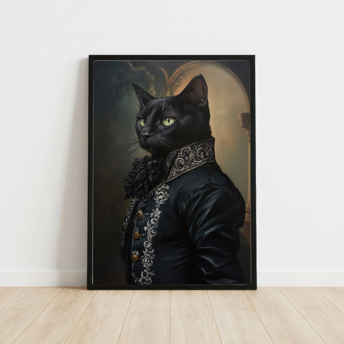 Aristocratic Black Cat Art Print