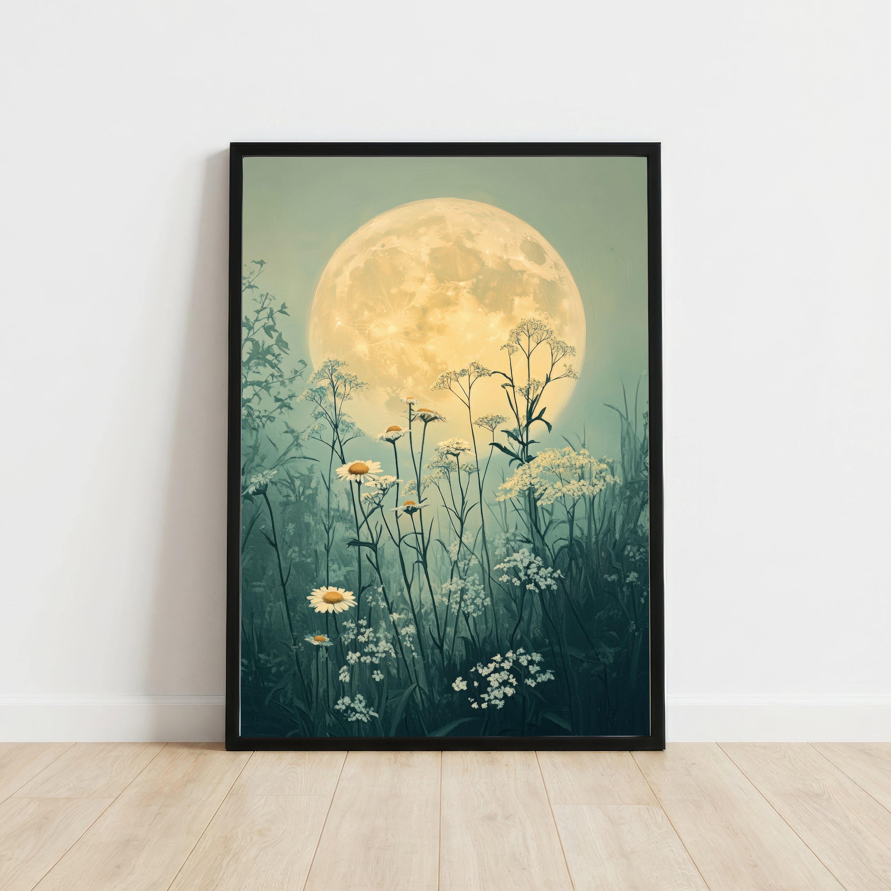 Moonlit Meadow Wildflower Art Print