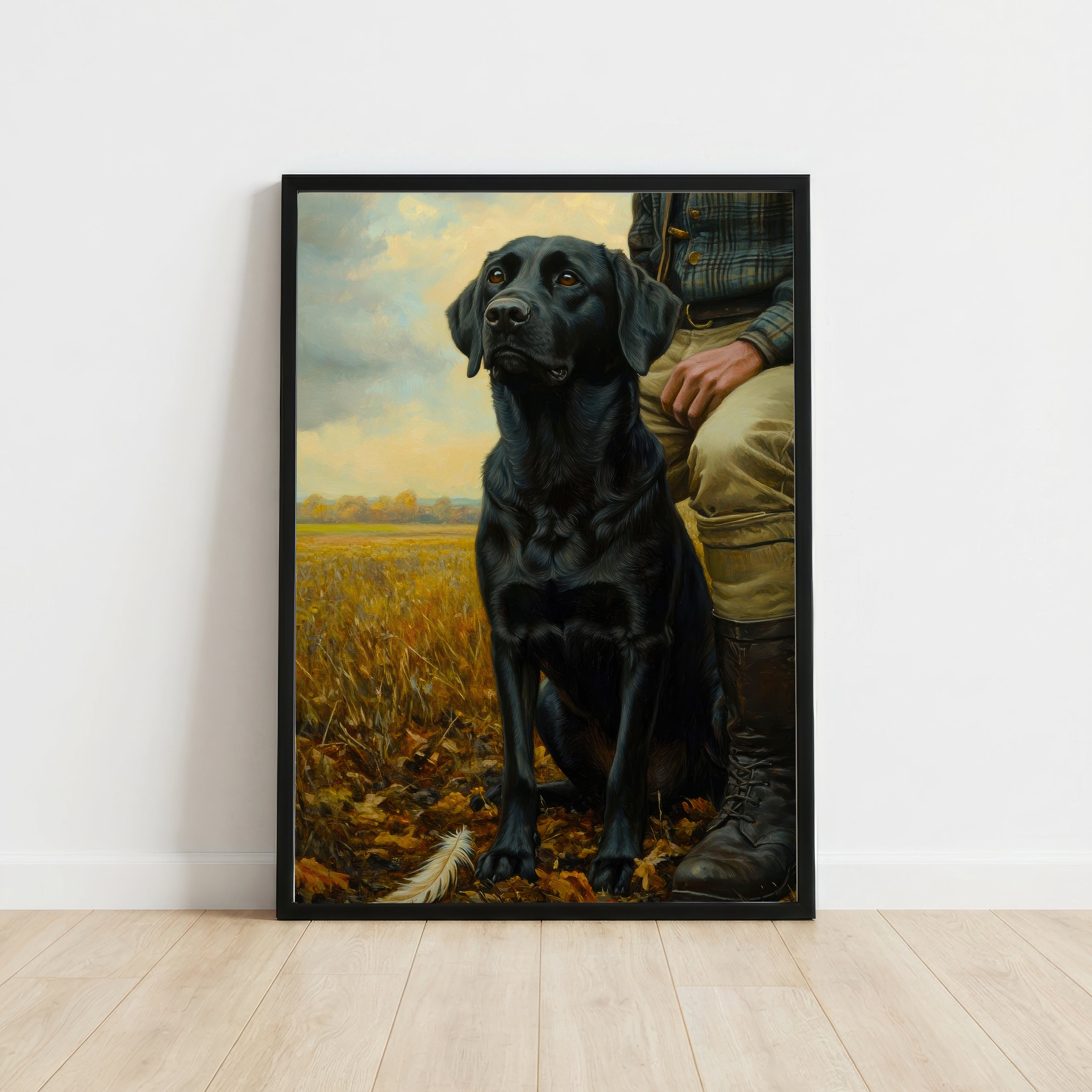 Black Labrador Countryside Art Print
