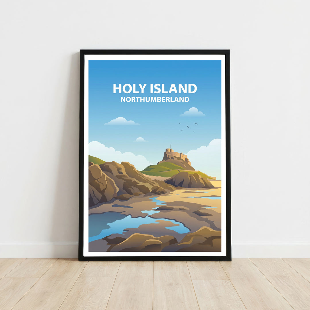 Holy Island Northumberland Coastal Landscape Print – Lindisfarne Castle Wall Art