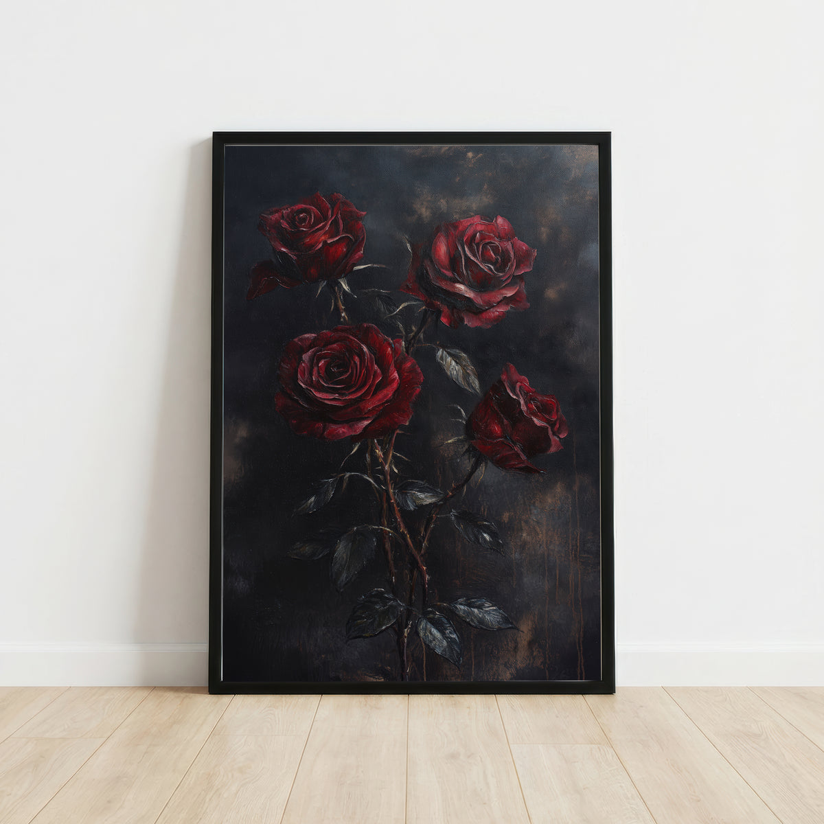 Dark Red Rose Bouquet Art Print