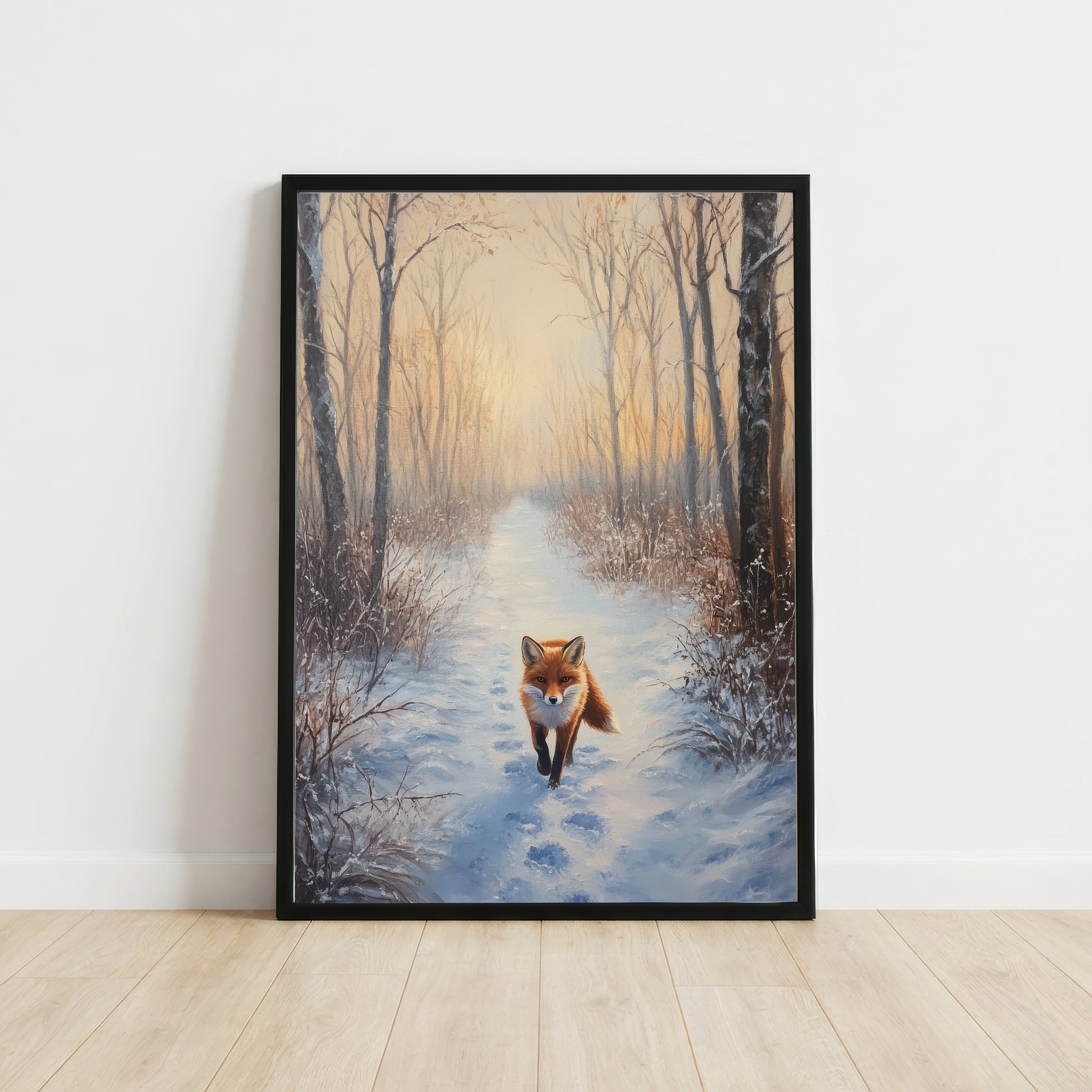 Winter Fox Woodland Art Print