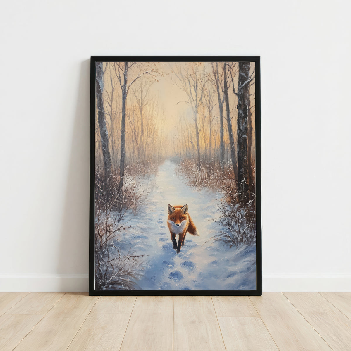 Winter Fox Woodland Art Print