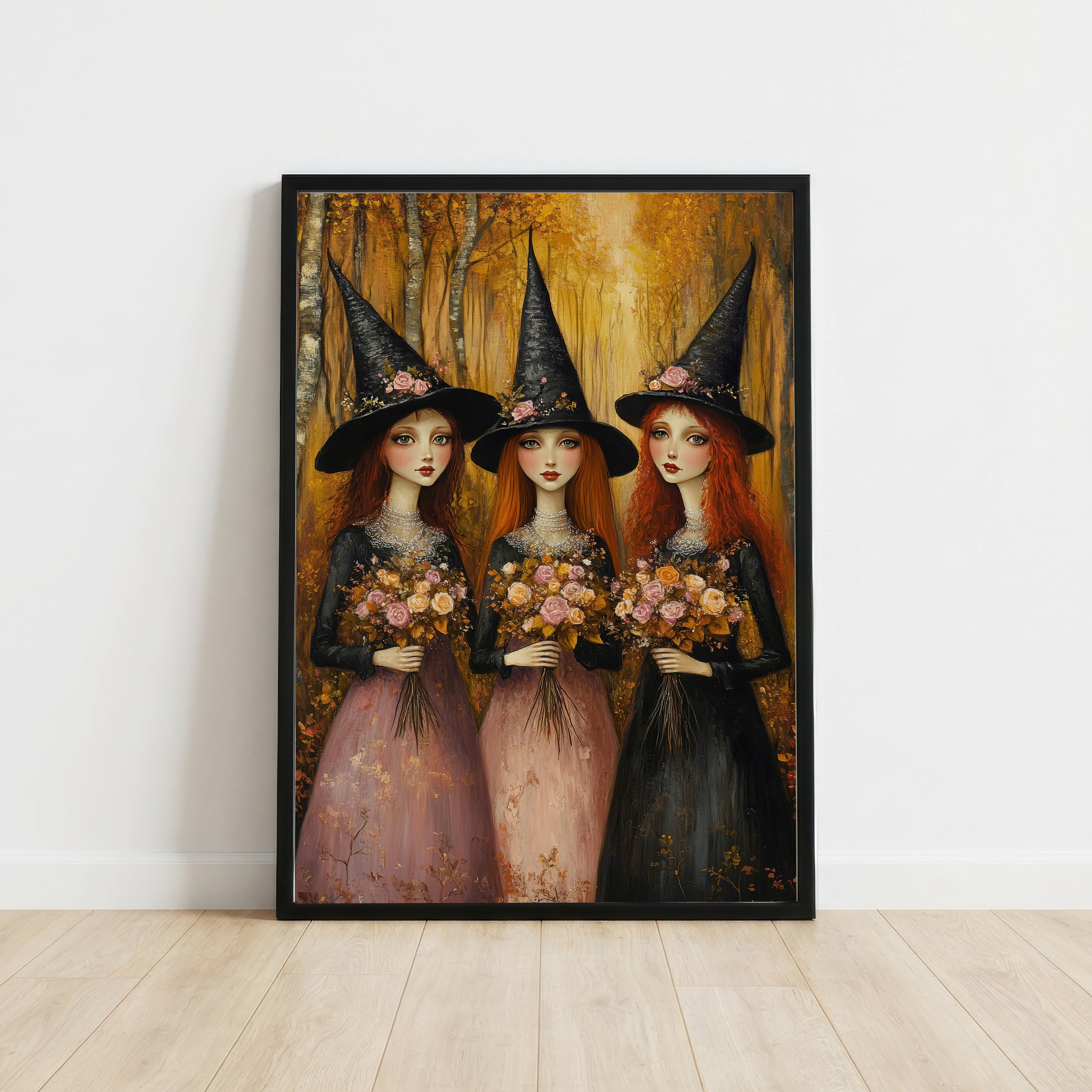 Three Witches Floral Art Print