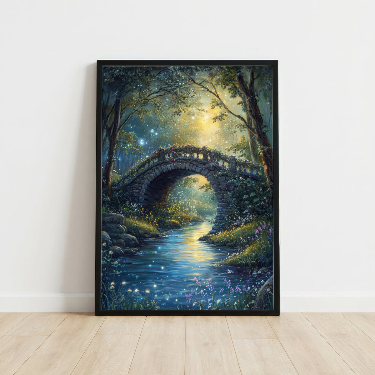 Enchanted Woodland Bridge Art Print