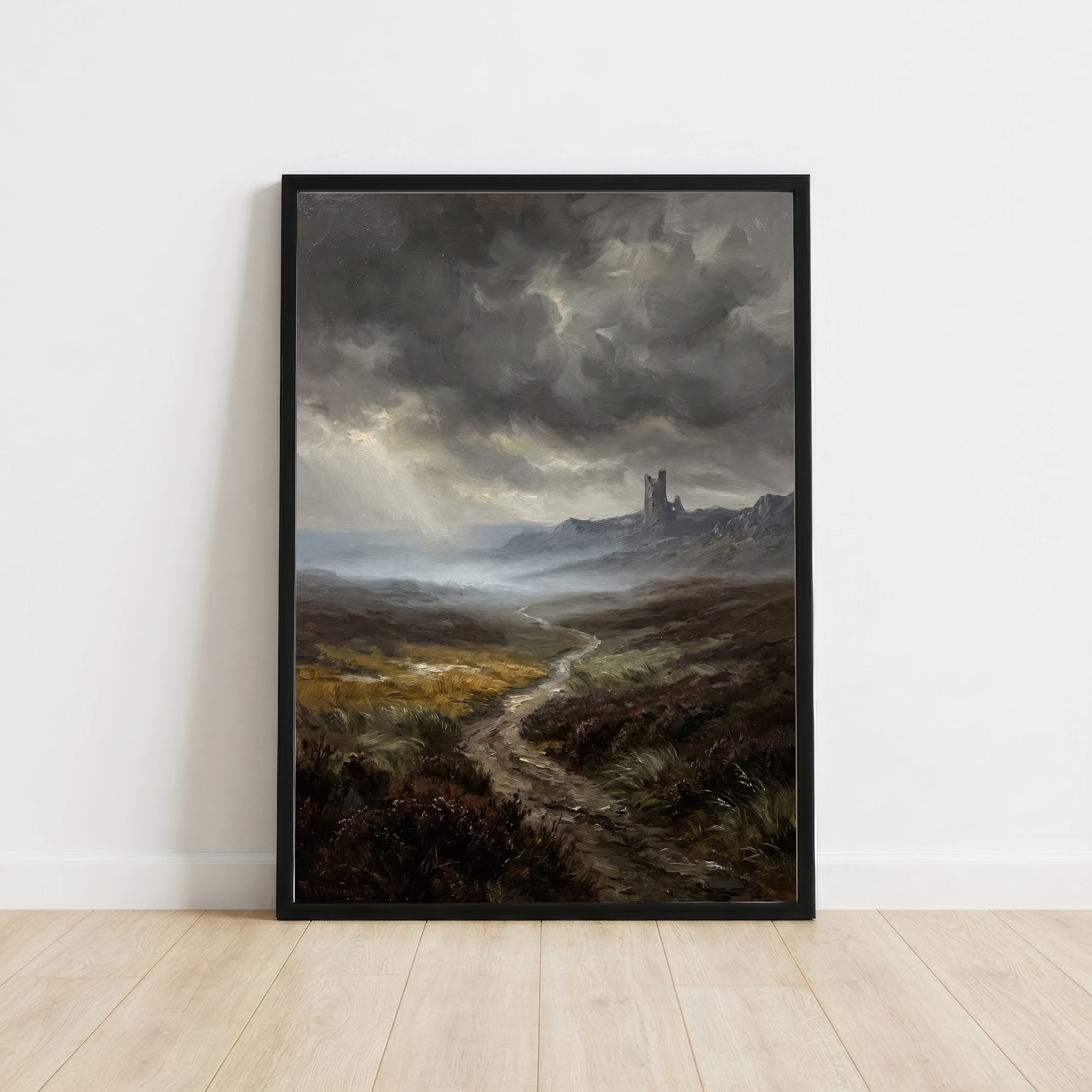 Stormy Moorland Ruins Art Print