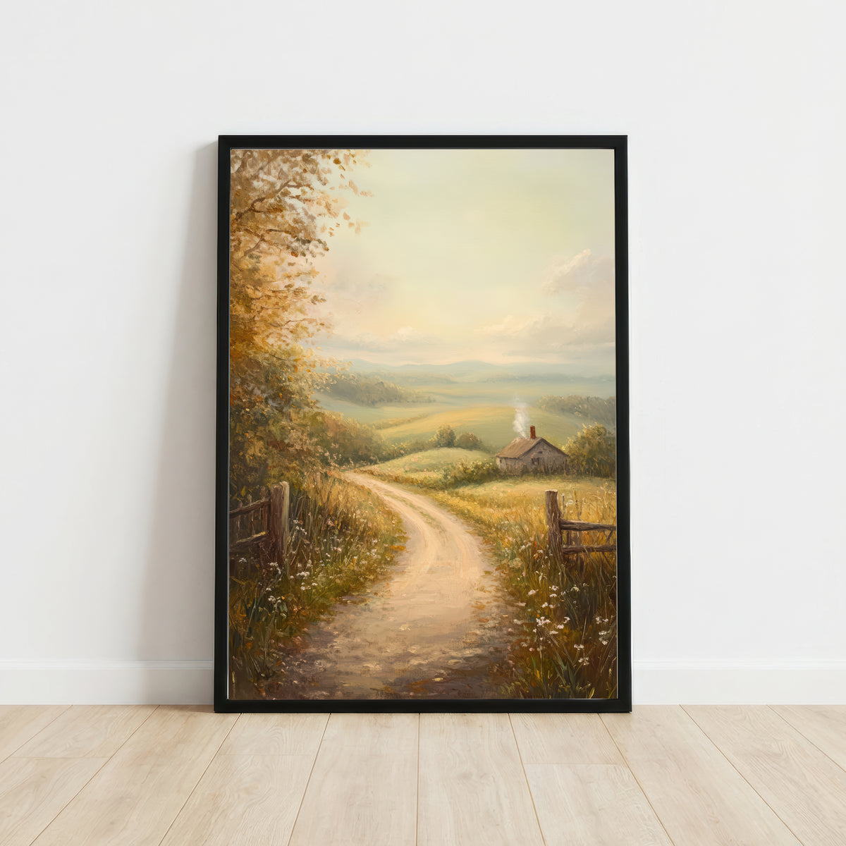 Rustic Country Cottage Landscape Art Print