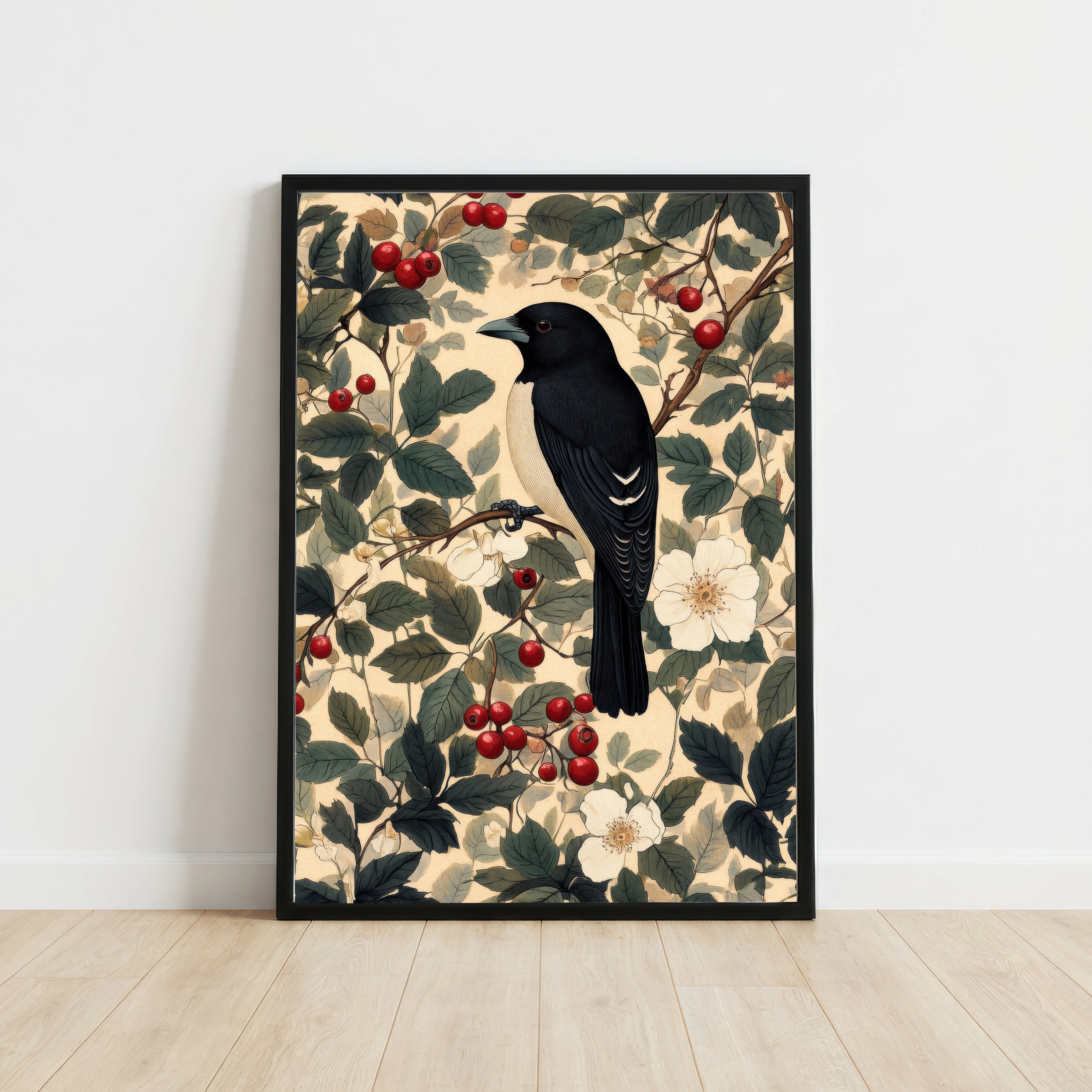 Black Crow Berry Botanical Art Print
