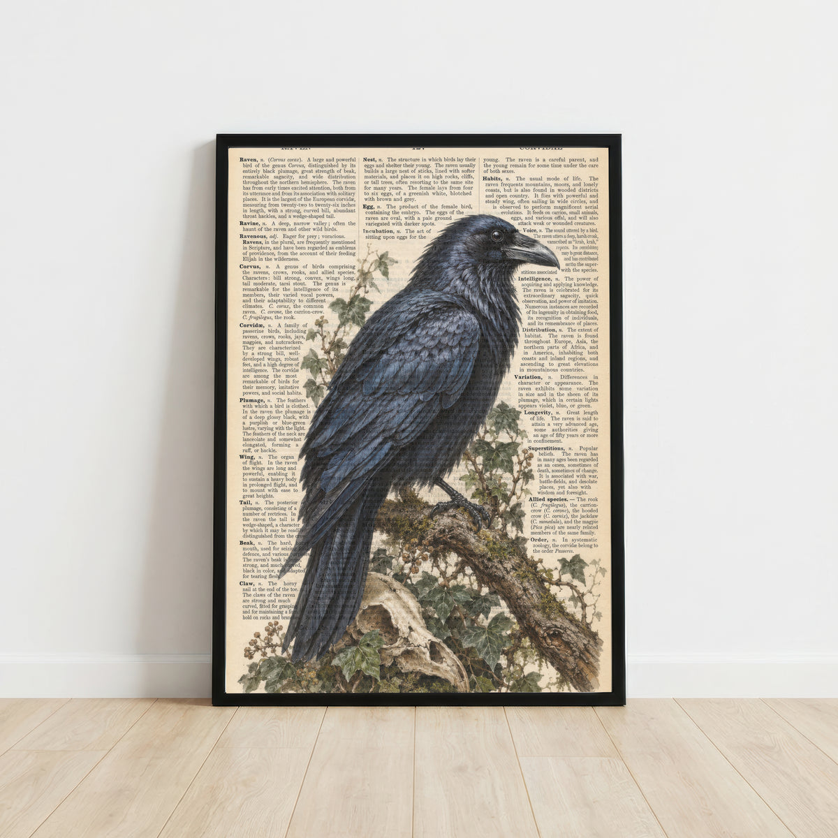 Vintage Raven Dictionary Art Print