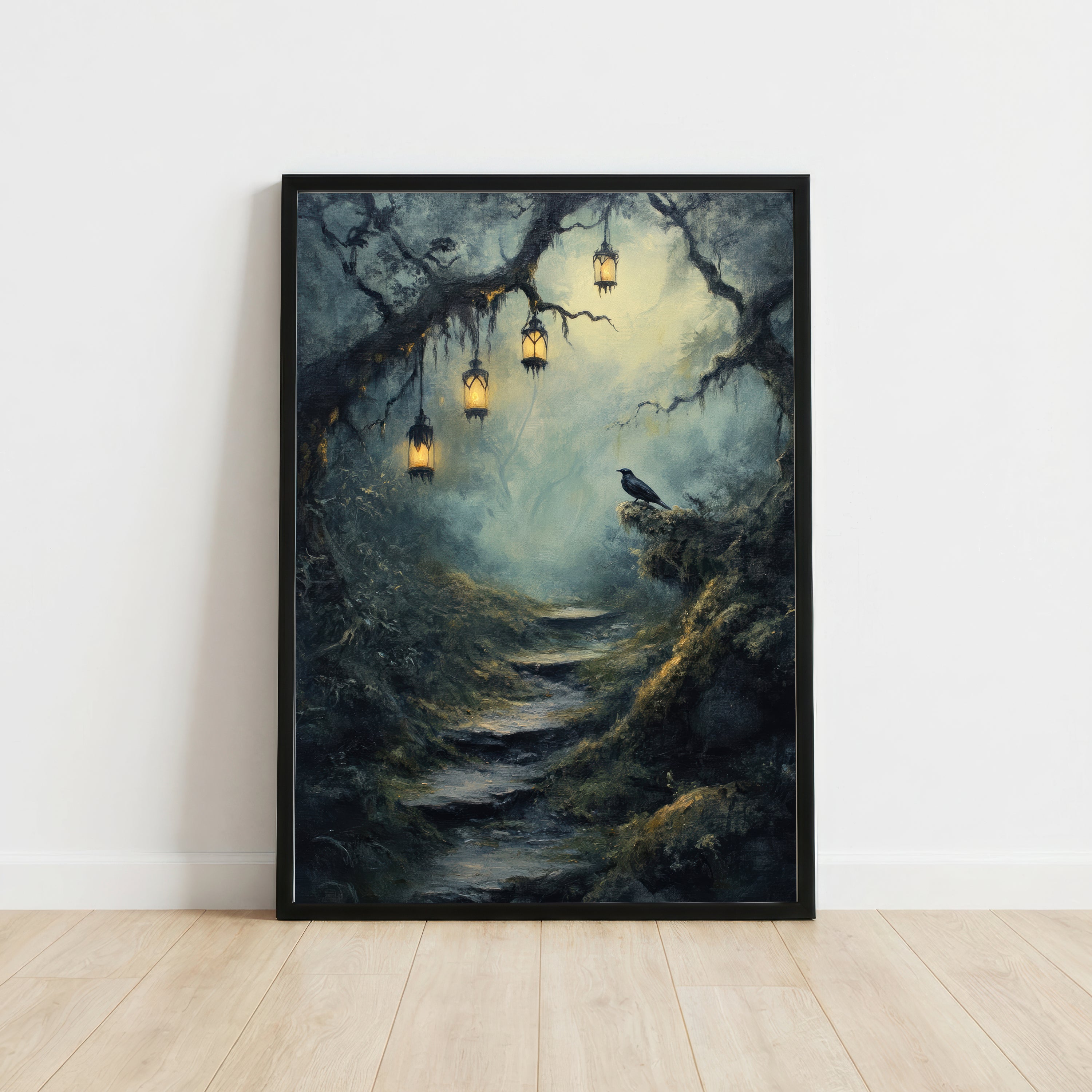 Enchanted Forest Raven Art Print