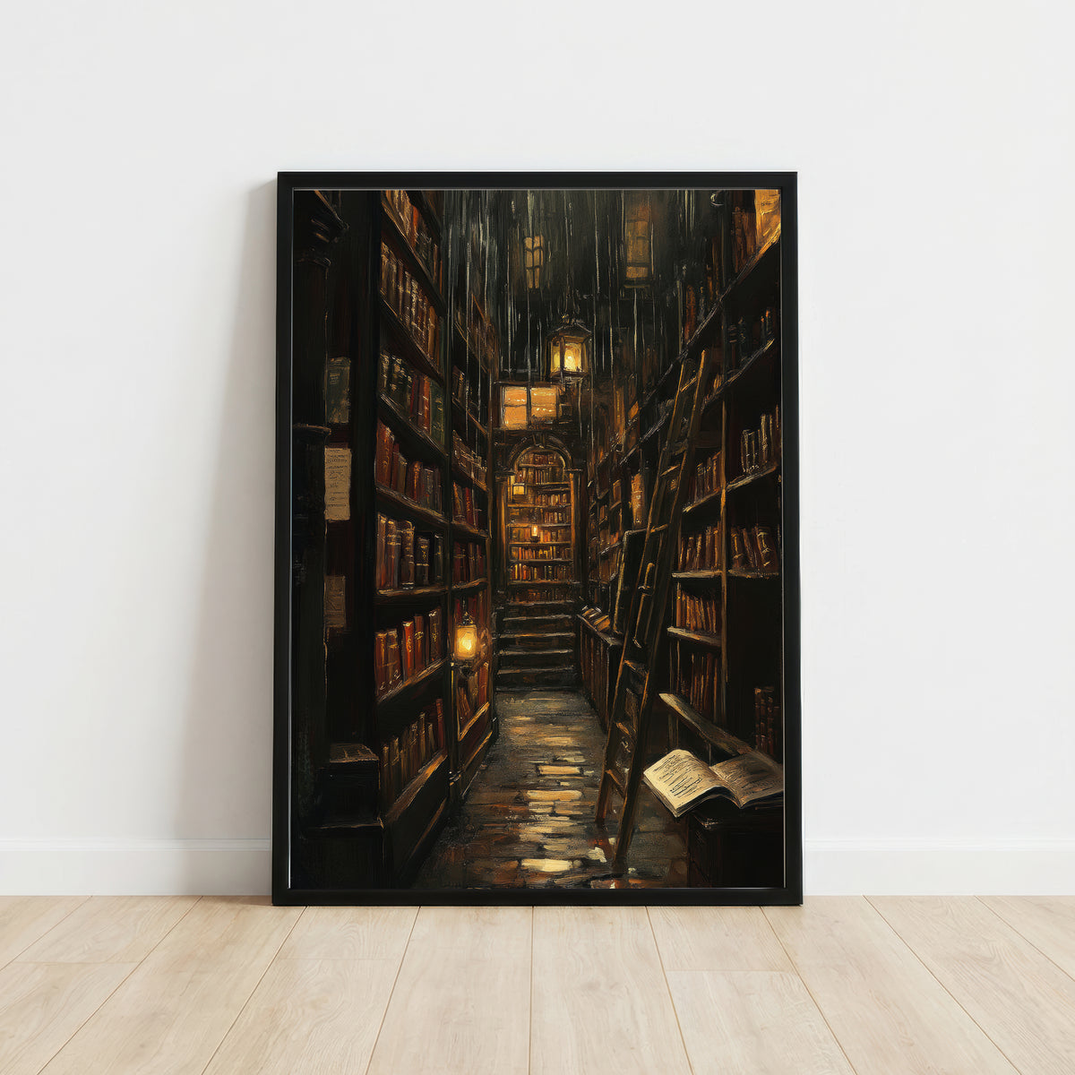 Dark Academia Library Art Print