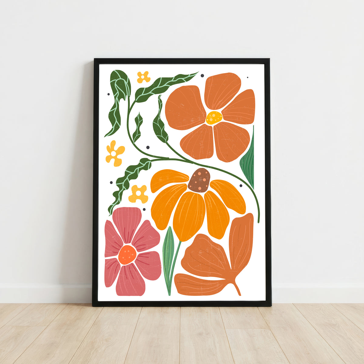 Retro Floral Botanical Art Print