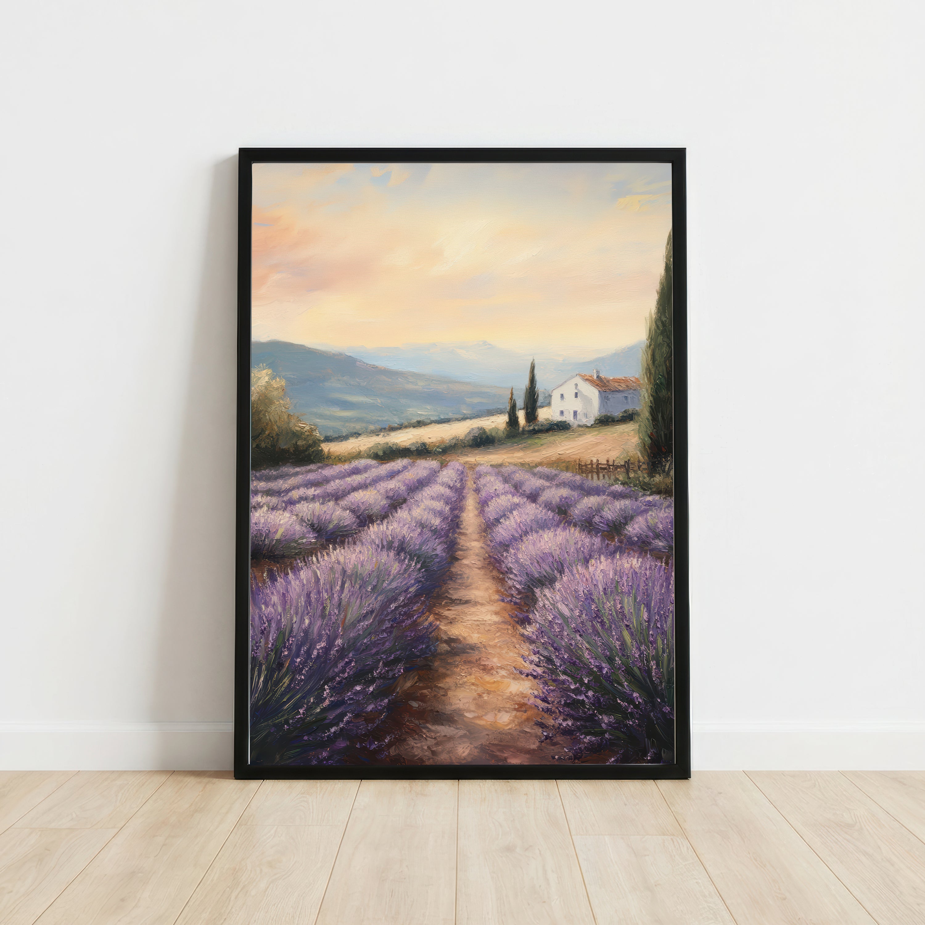 Lavender Field Country House Art Print